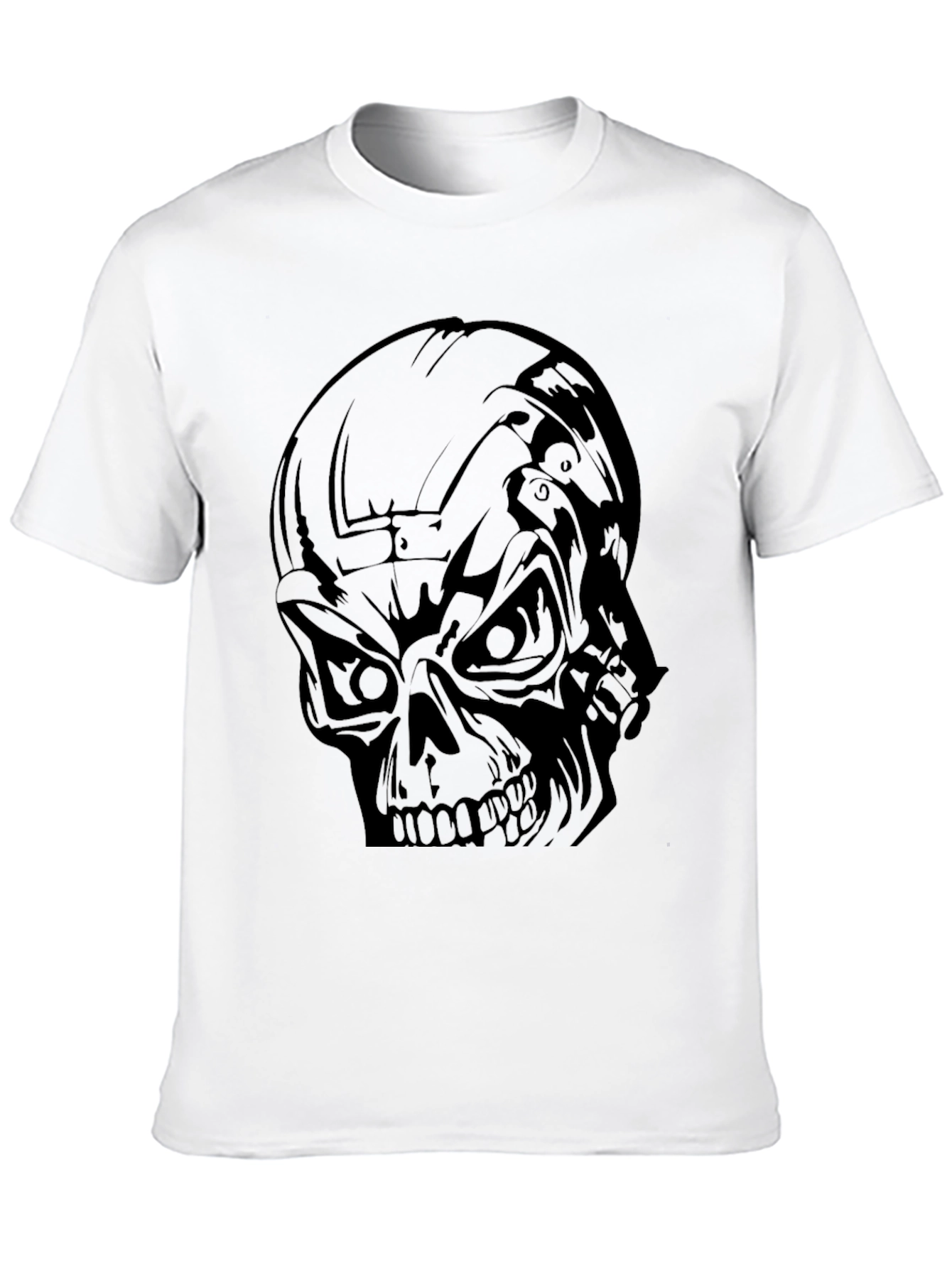 Mens Black Skull Graphic T-Shirt