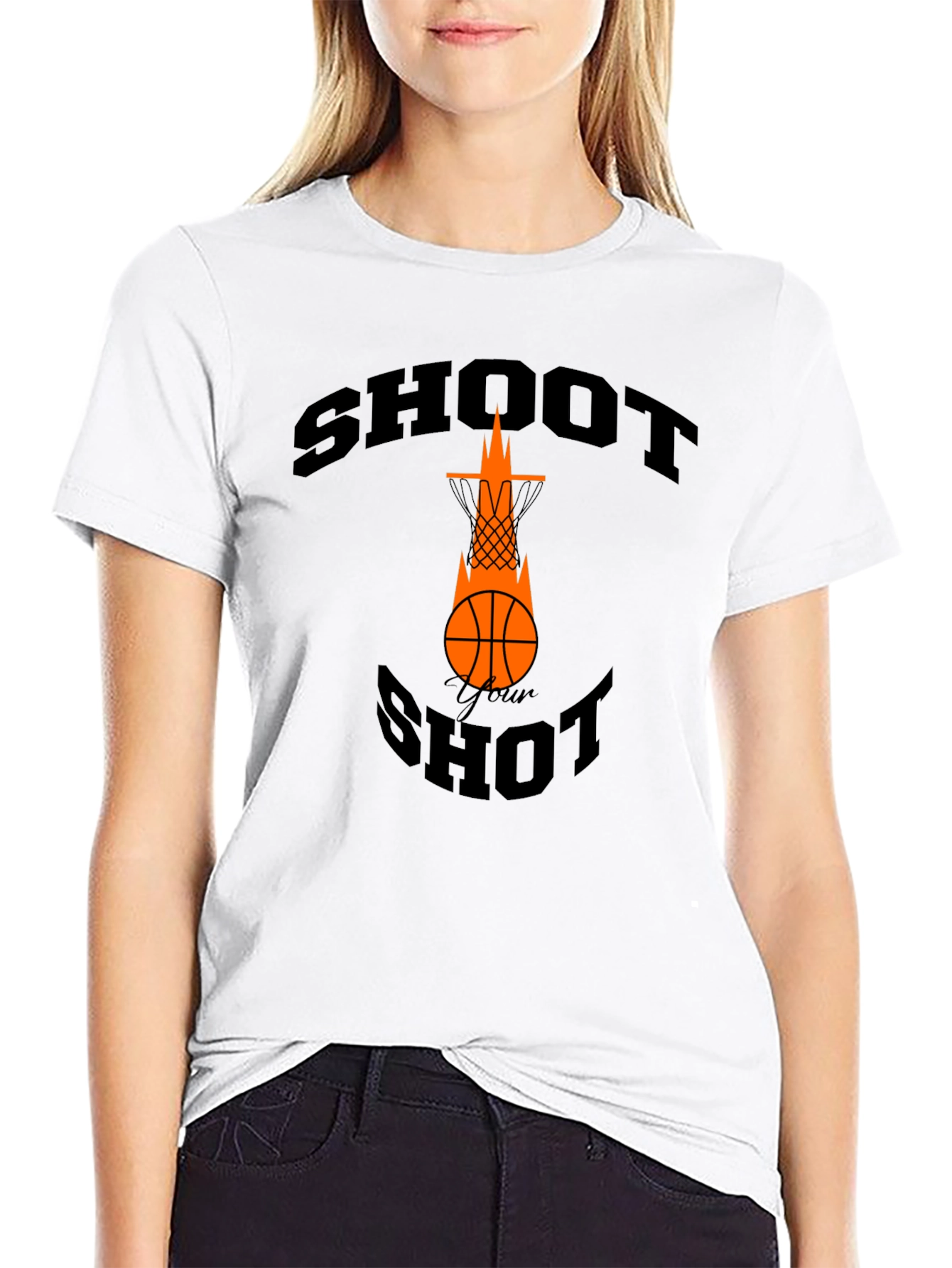 Shoot Your Shot Basketball Graphic Tee - Black
