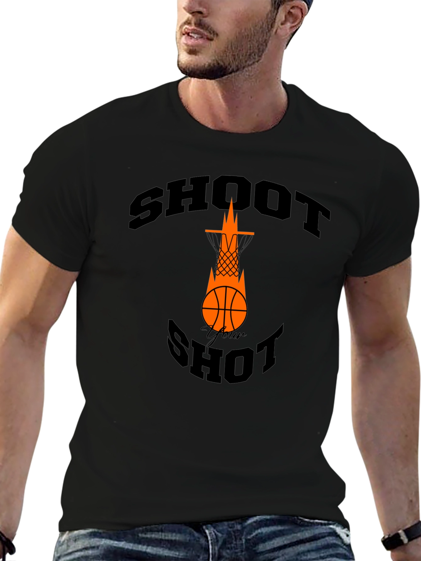Shoot Your Shot Basketball Graphic Tee - Black