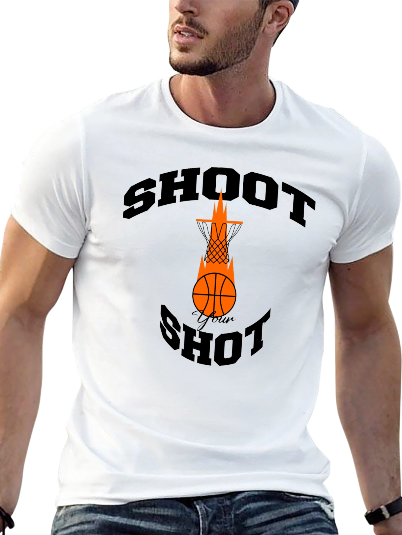 Shoot Your Shot Basketball Graphic Tee - Black