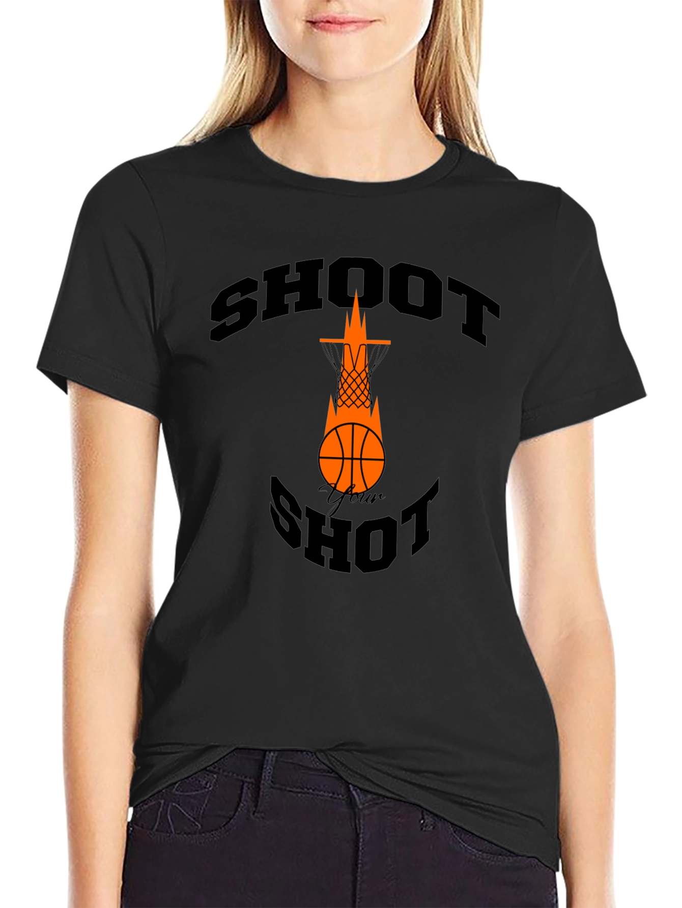 Shoot Your Shot Basketball Graphic Tee - Black