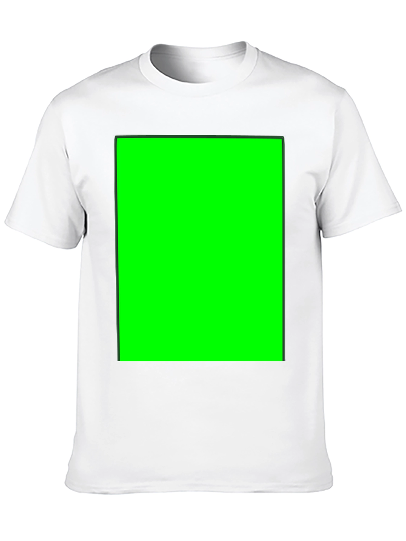 Black Crew Neck T-Shirt with Customizable Green Screen Patch