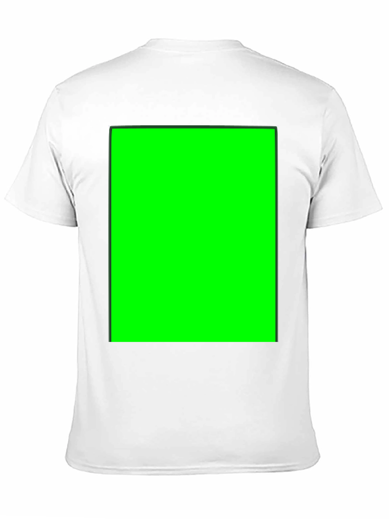 Black Crew Neck T-Shirt with Customizable Green Screen Patch