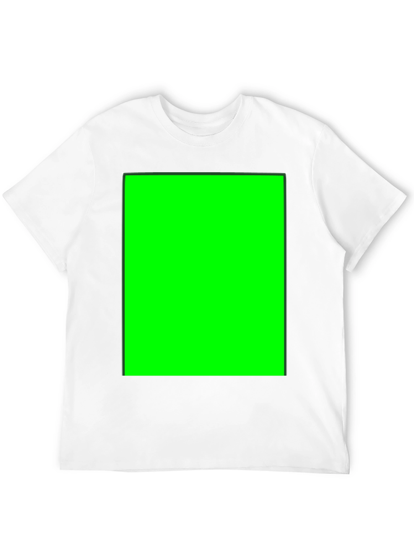 Black Crew Neck T-Shirt with Customizable Green Screen Patch