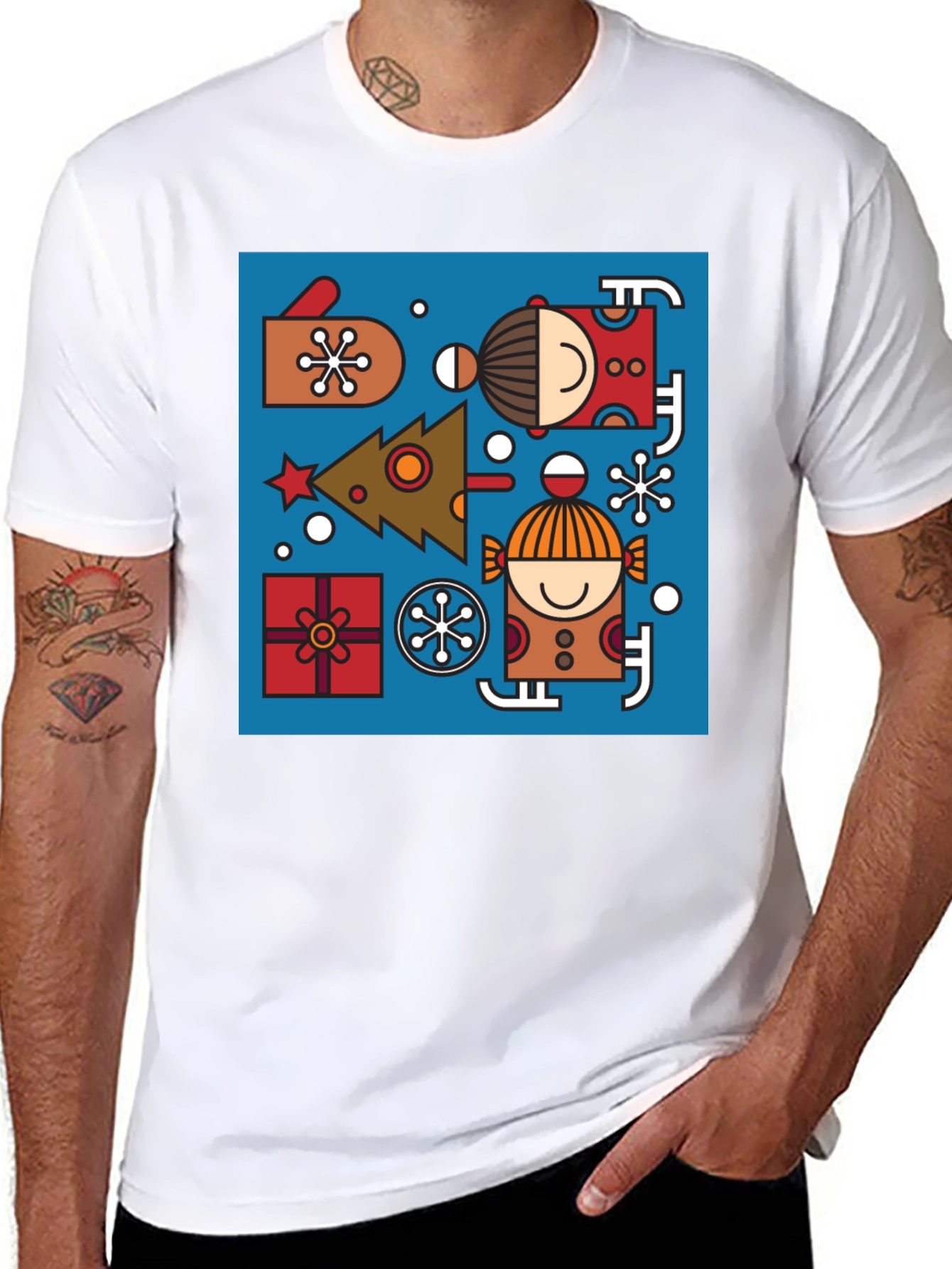 Festive Geometric Christmas Tee