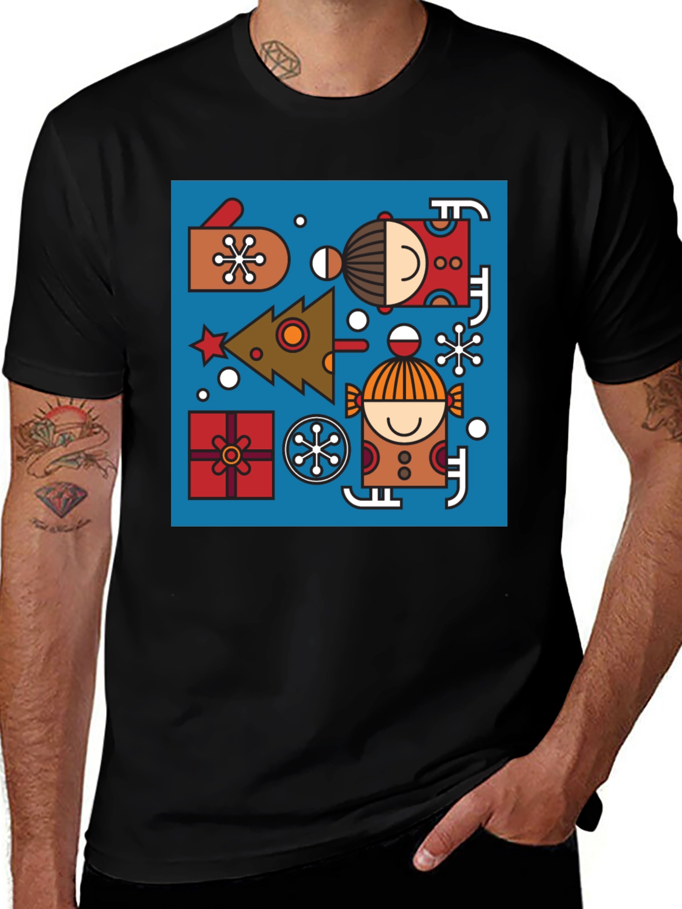 Festive Geometric Christmas Tee
