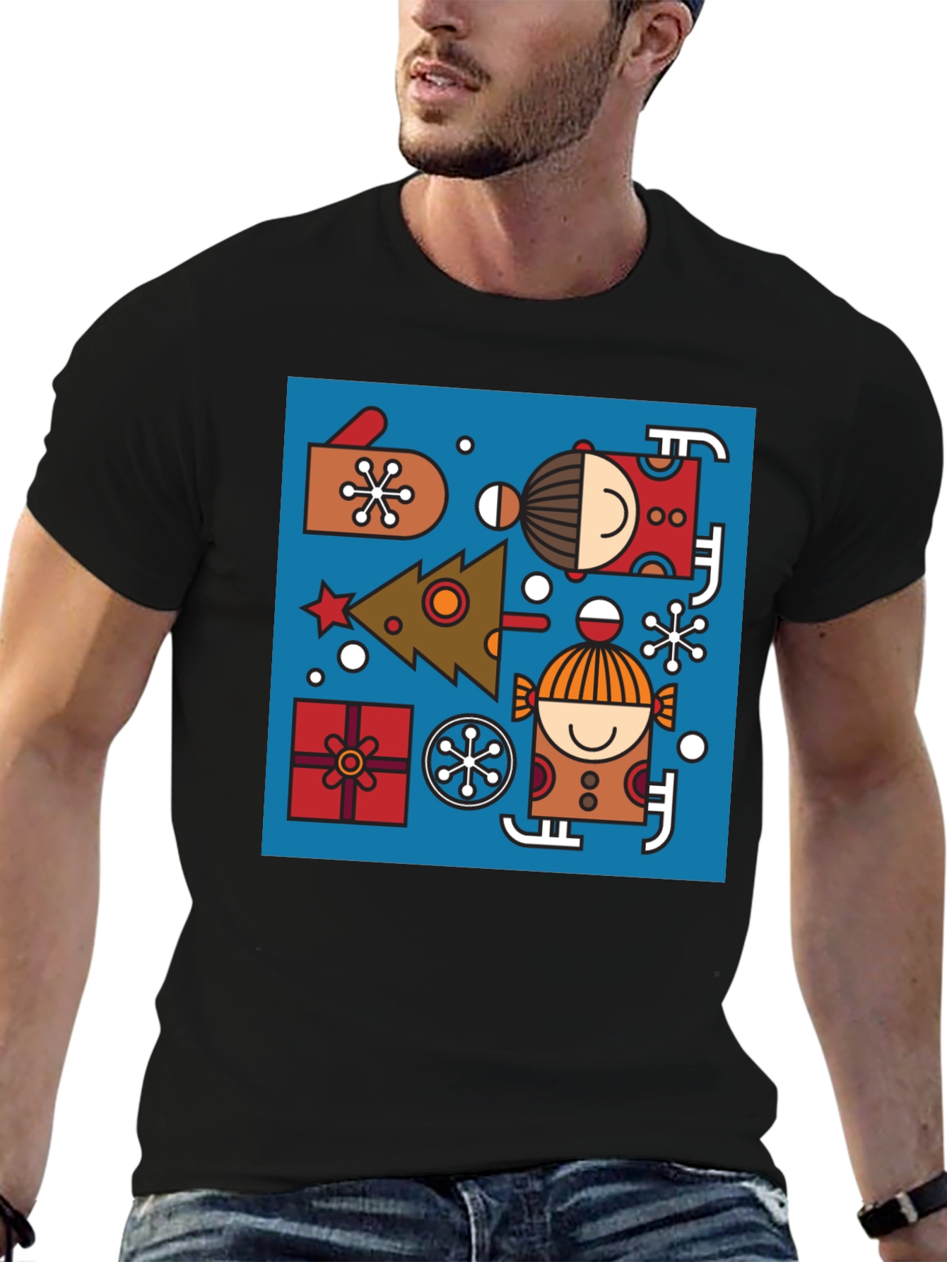 Festive Geometric Christmas Tee