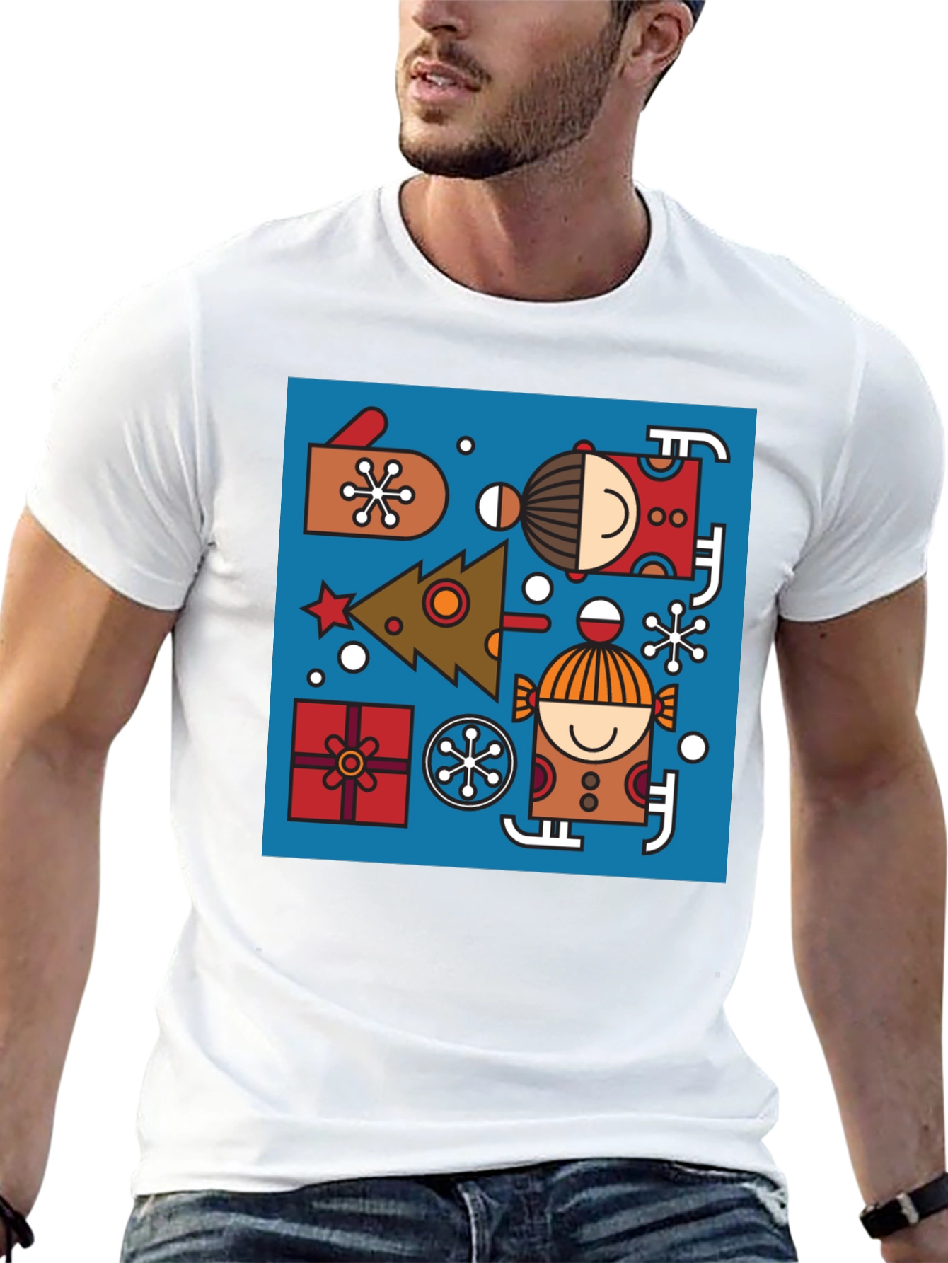 Festive Geometric Christmas Tee