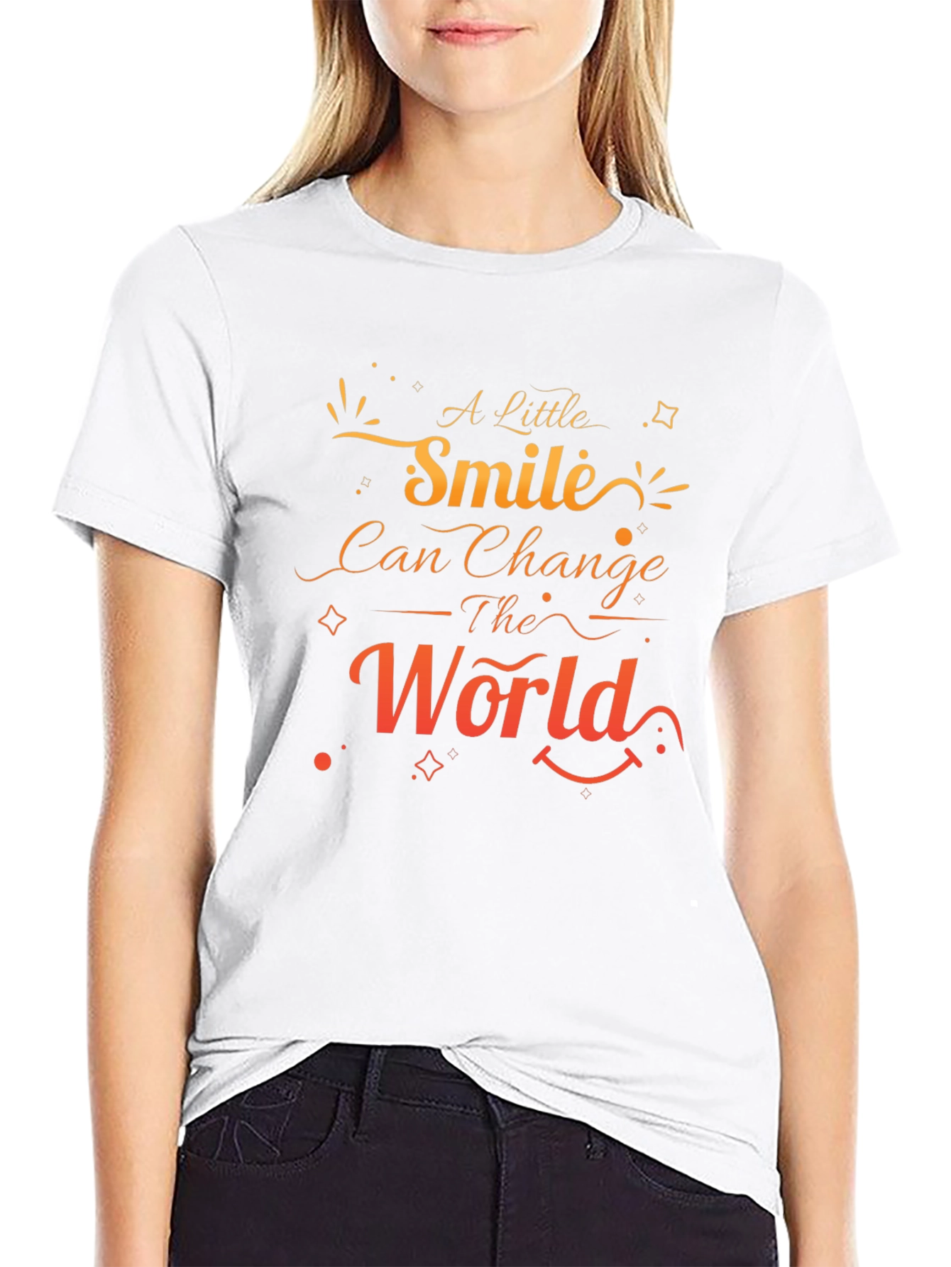 Smile Changes the World Black Graphic Tee