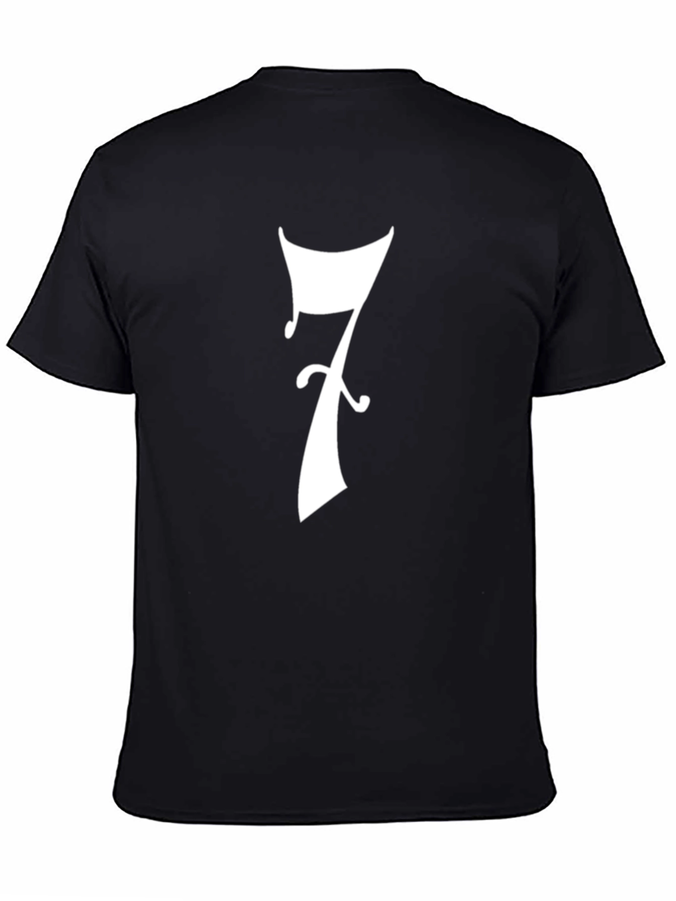 Lucky Number 7 T-Shirt - Black Cotton Tee