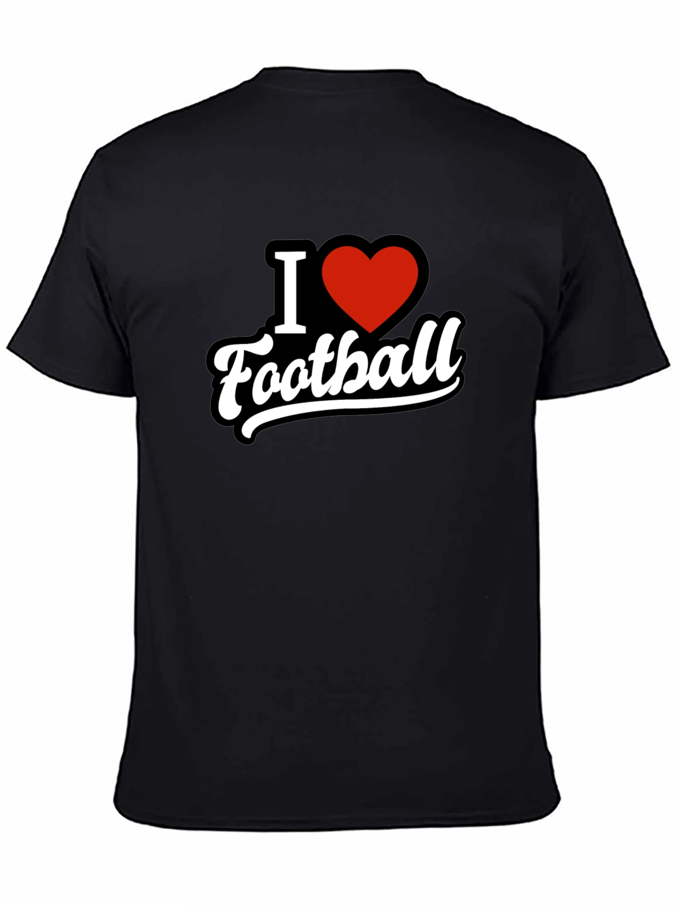 I Heart Football T-Shirt - Black Graphic Tee