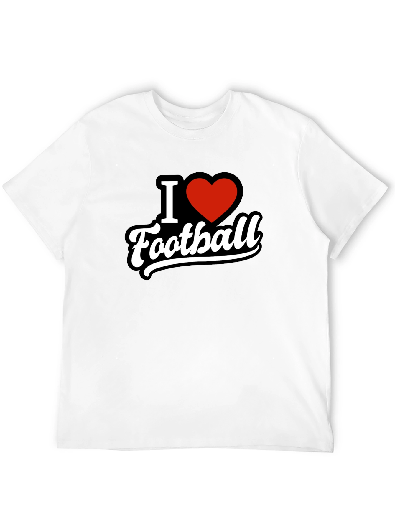 I Heart Football T-Shirt - Black Graphic Tee