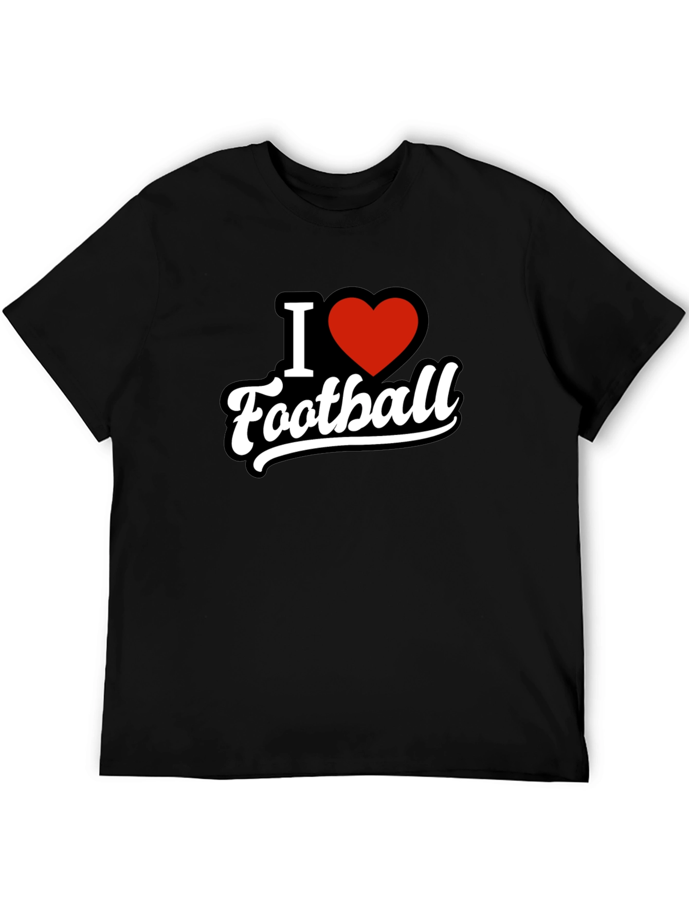 I Heart Football T-Shirt - Black Graphic Tee