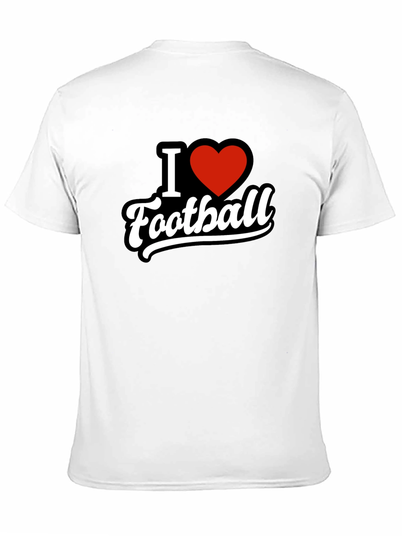 I Heart Football T-Shirt - Black Graphic Tee