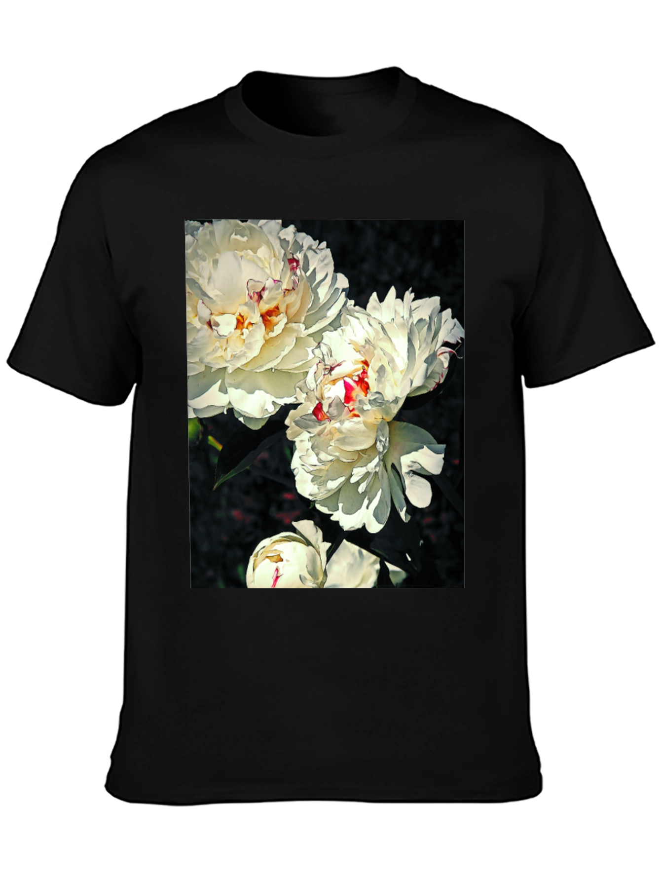 Floral T-Shirt - White Peony Print