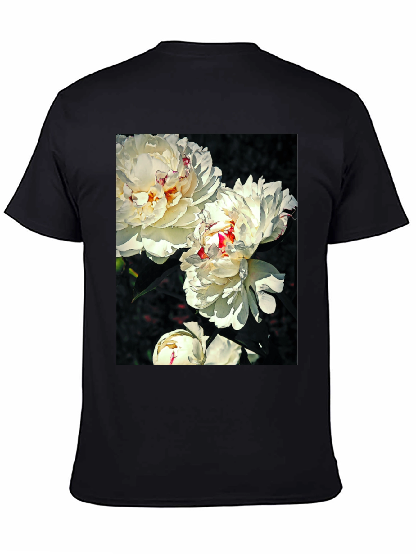 Floral T-Shirt - White Peony Print