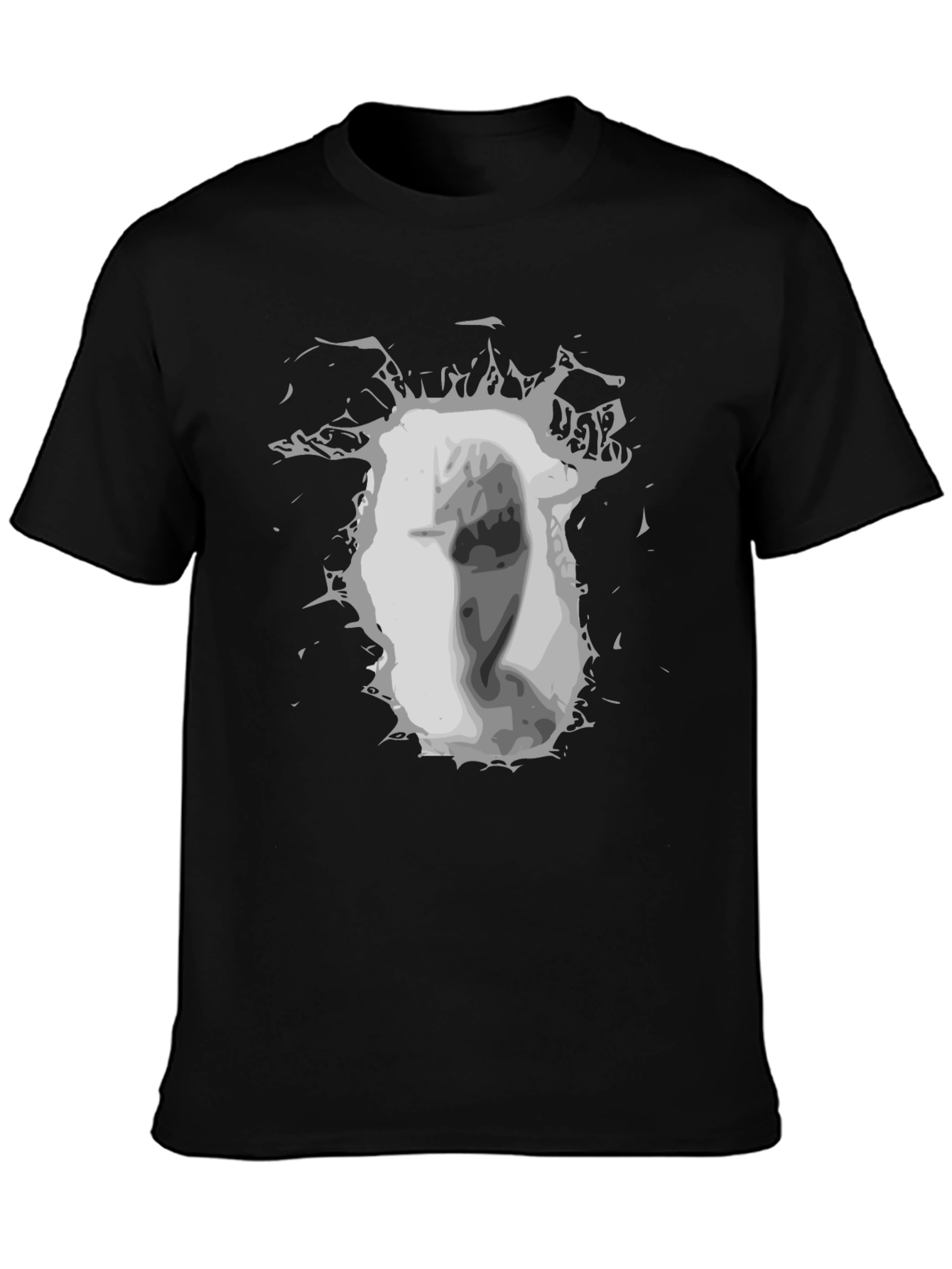 Graphic Print Black Tee