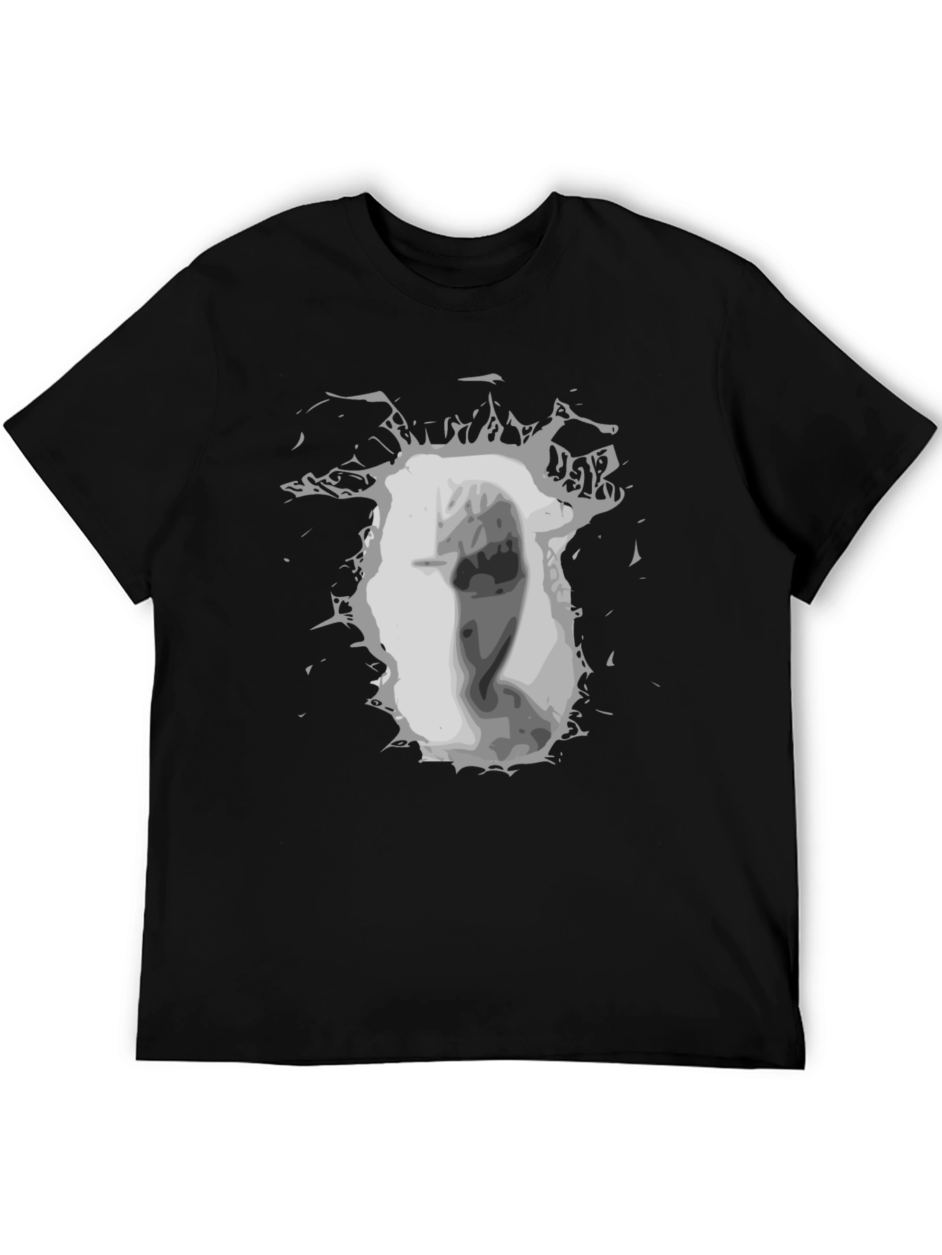 Graphic Print Black Tee