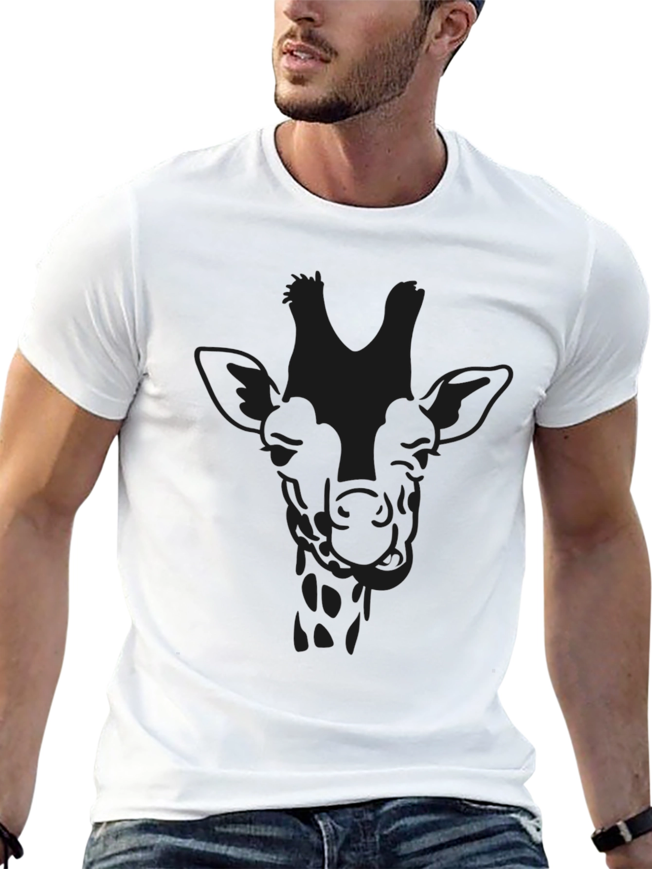 Black Giraffe Graphic T-Shirt
