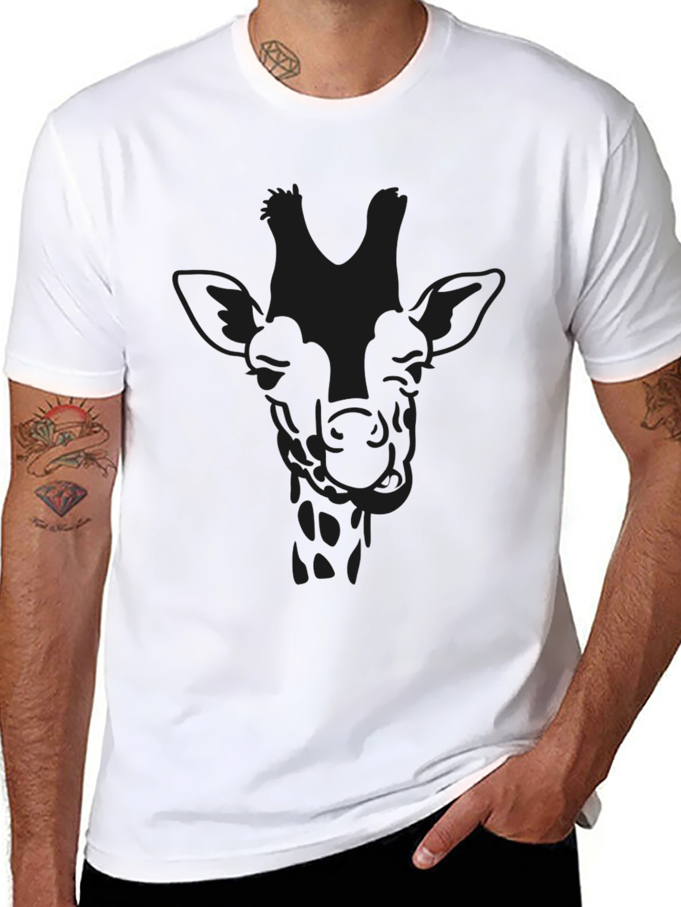Black Giraffe Graphic T-Shirt