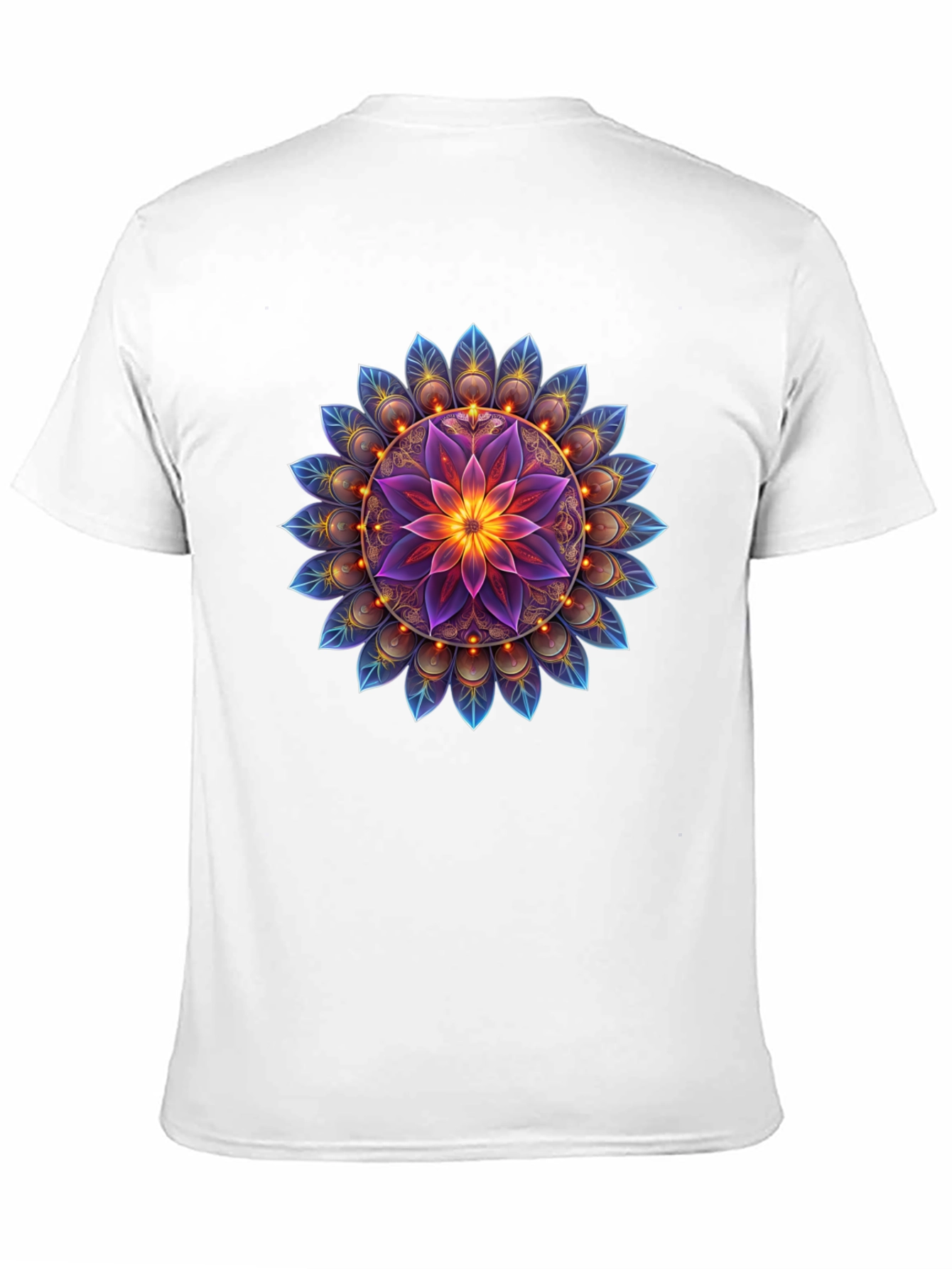 Floral Mandala Graphic Tee - Black Cotton Blend
