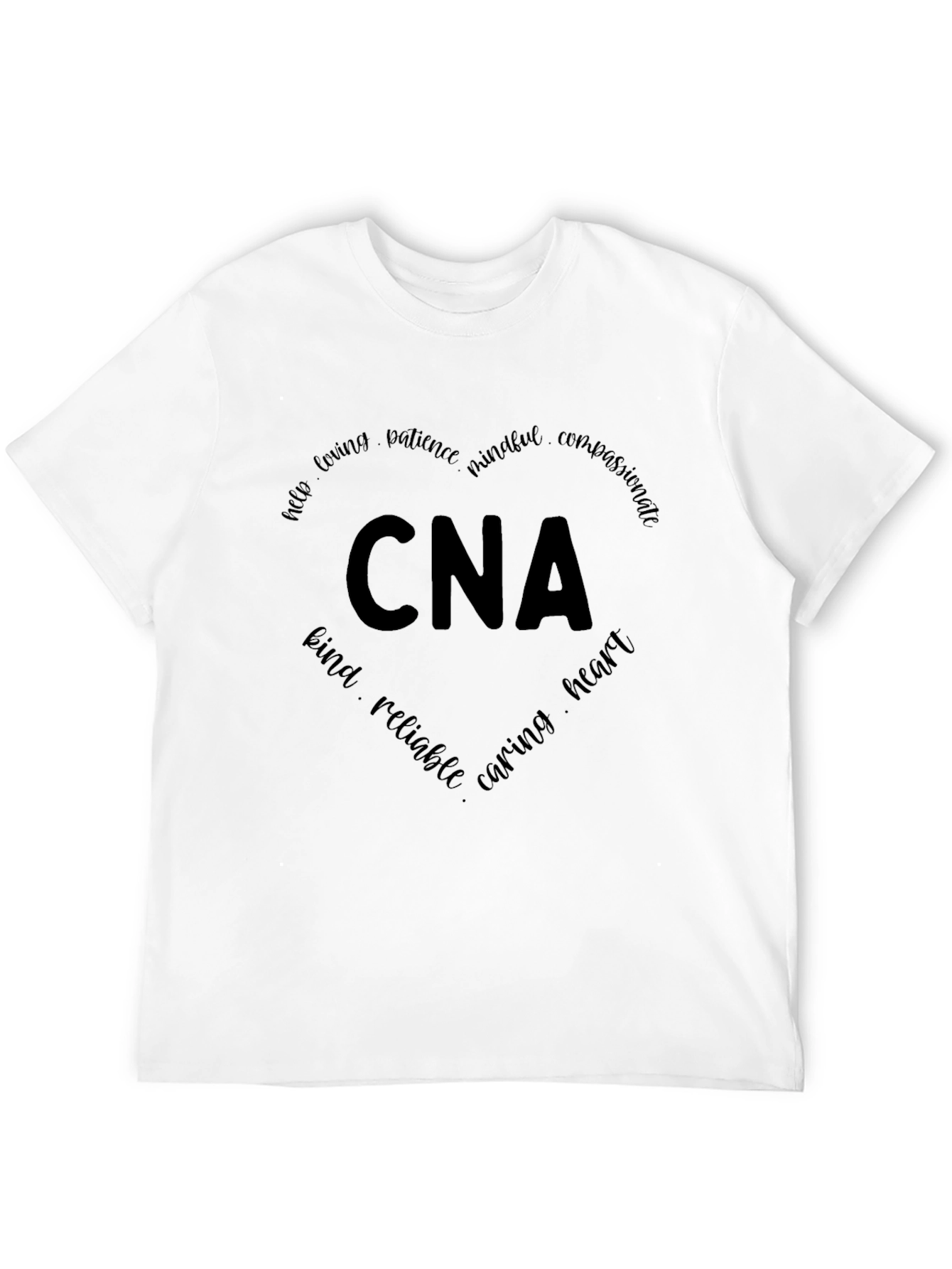 CNA Heart Word Art Graphic T-Shirt