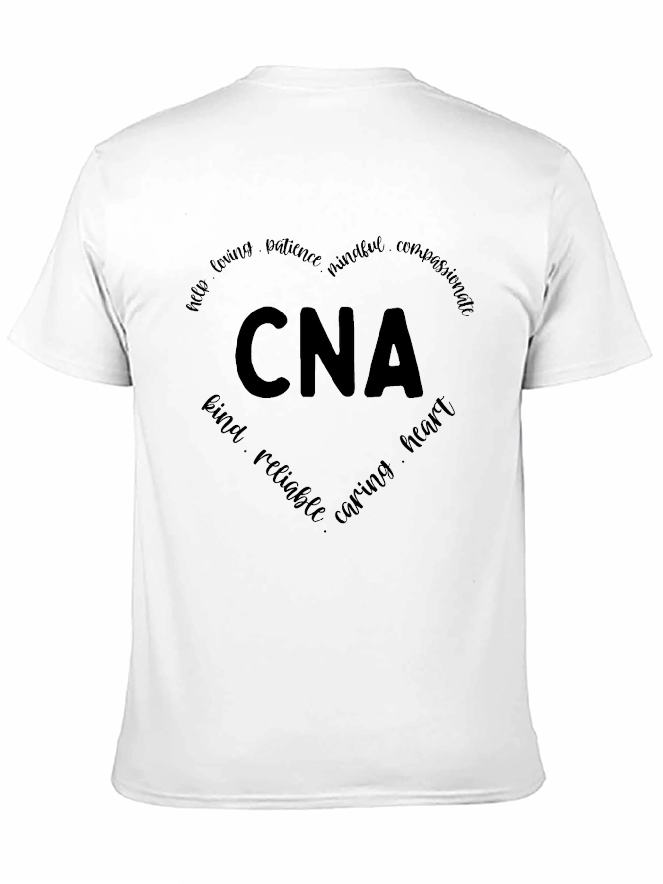 CNA Heart Word Art Graphic T-Shirt