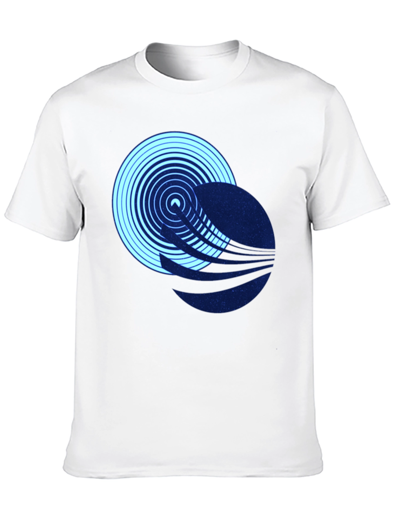 Abstract Circle Graphic Tee - Black Cotton Blend T-Shirt