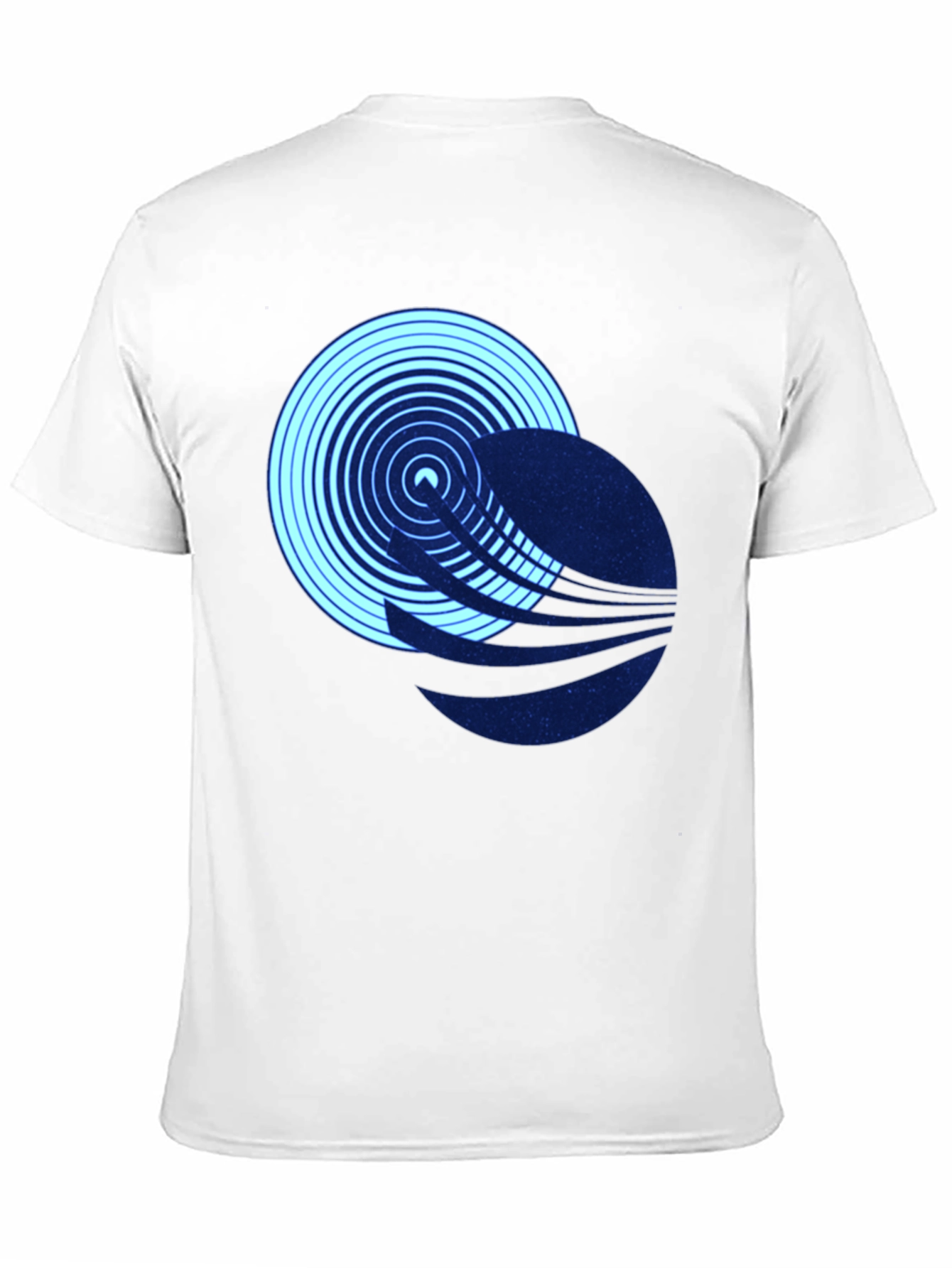 Abstract Circle Graphic Tee - Black Cotton Blend T-Shirt