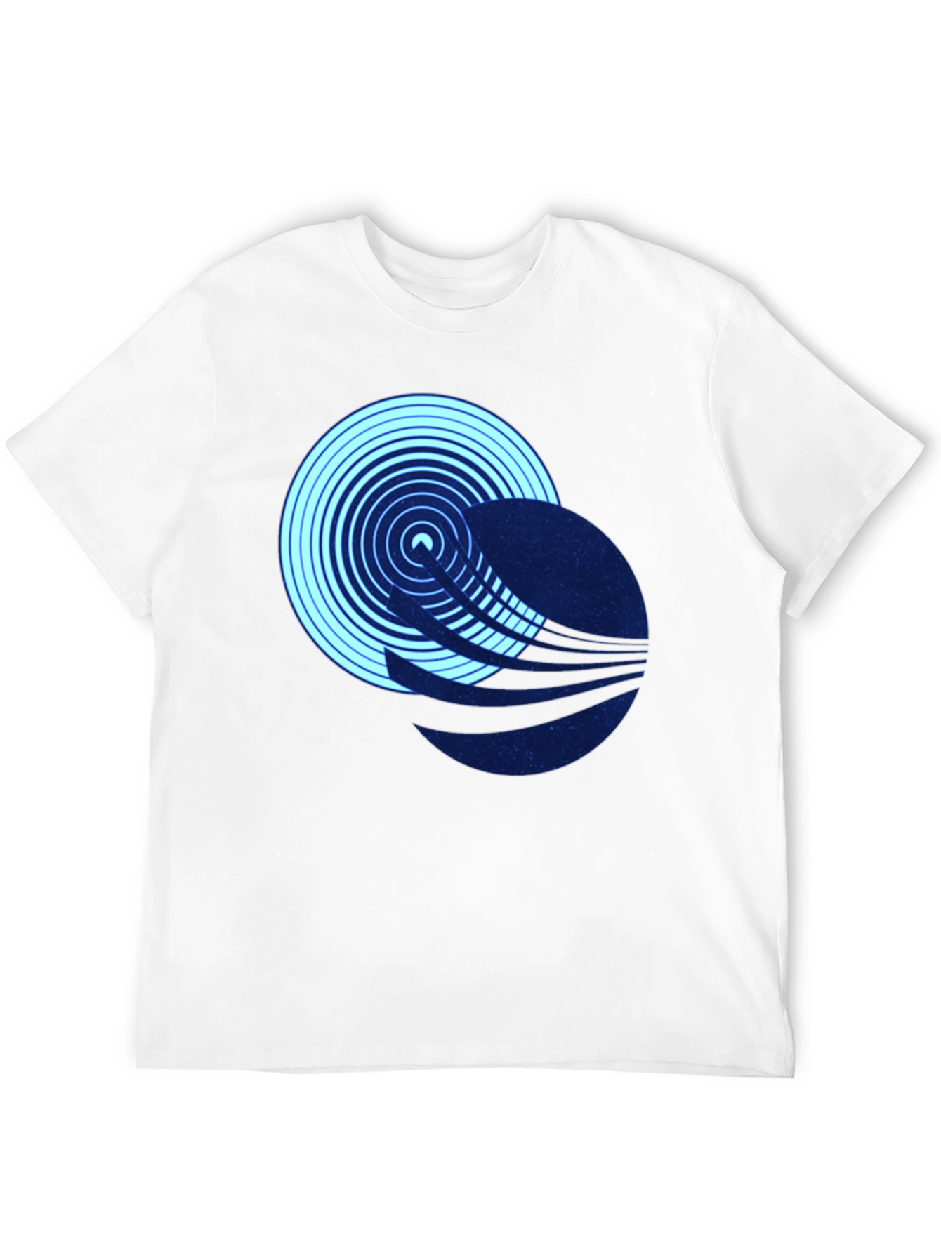 Abstract Circle Graphic Tee - Black Cotton Blend T-Shirt
