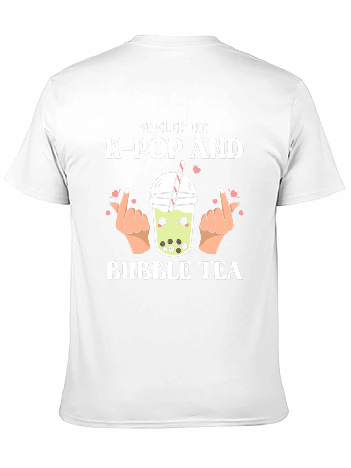 Fueled by K-Pop and Bubble Tea Black Graphic T-Shirt