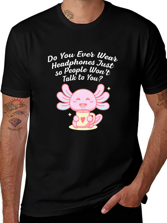 Axolotl Headphones T-Shirt - Cute & Funny