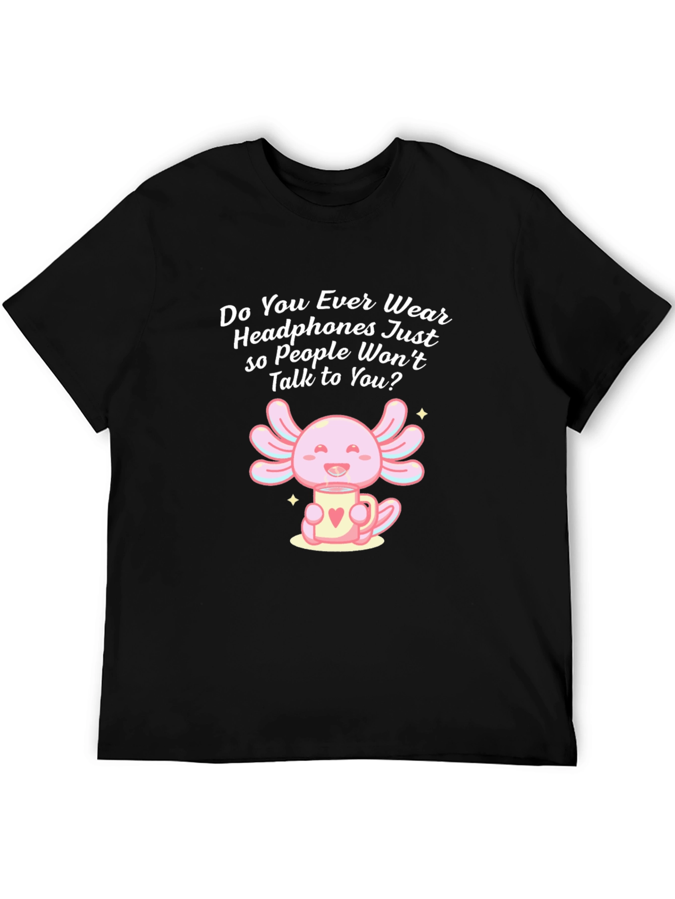 Axolotl Headphones T-Shirt - Cute & Funny
