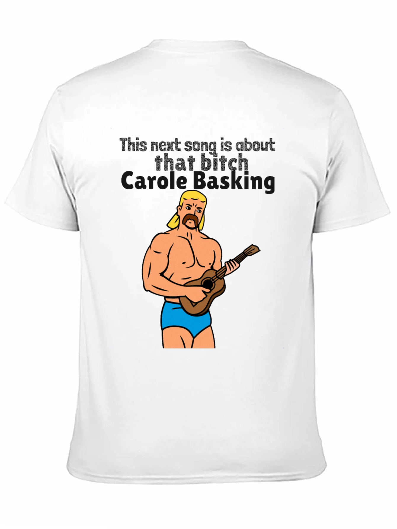 Funny Graphic Tee: Muscular Man & Ukulele