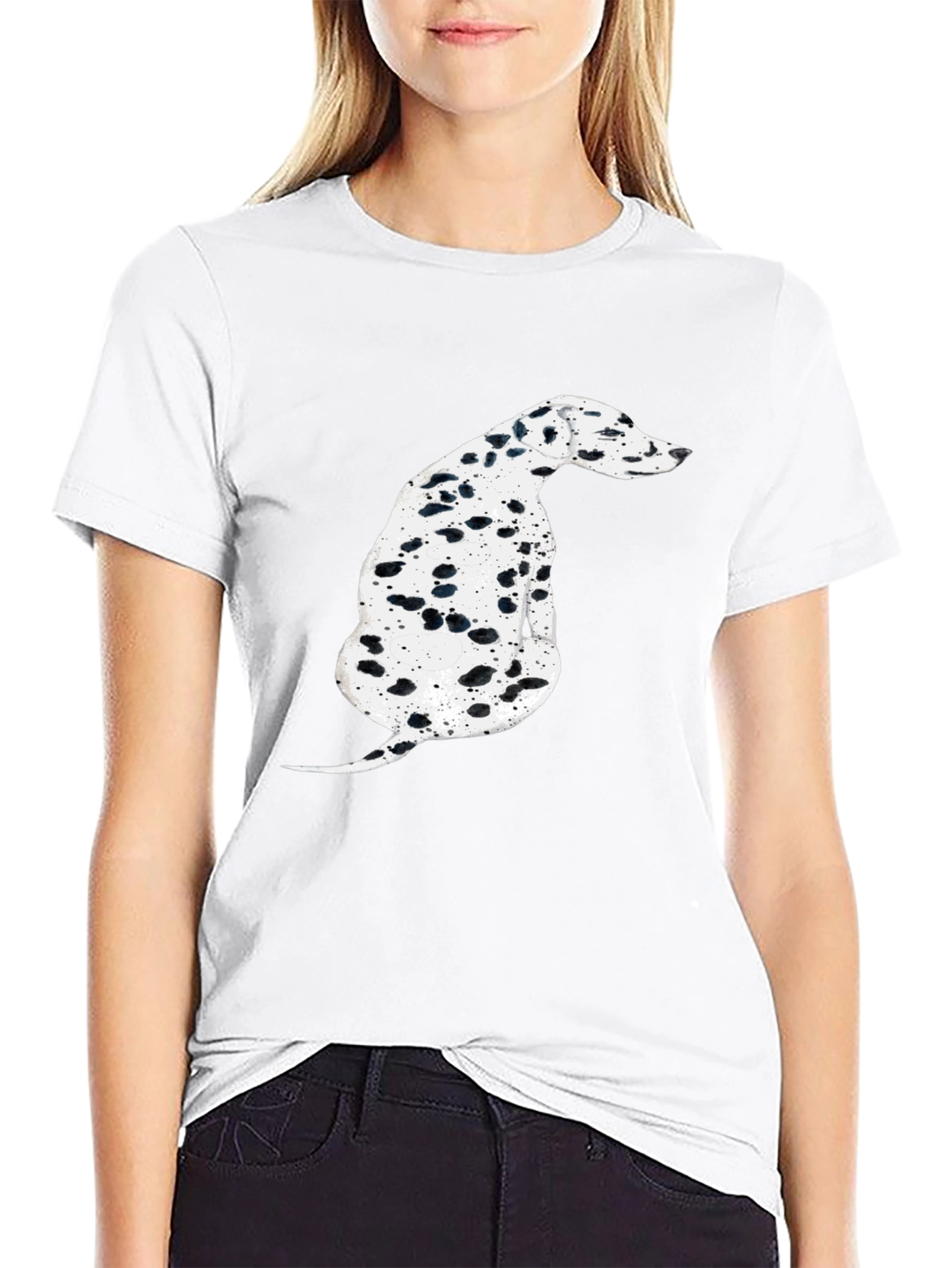 Dalmatian Dog Graphic Tee - Stylish Black T-Shirt