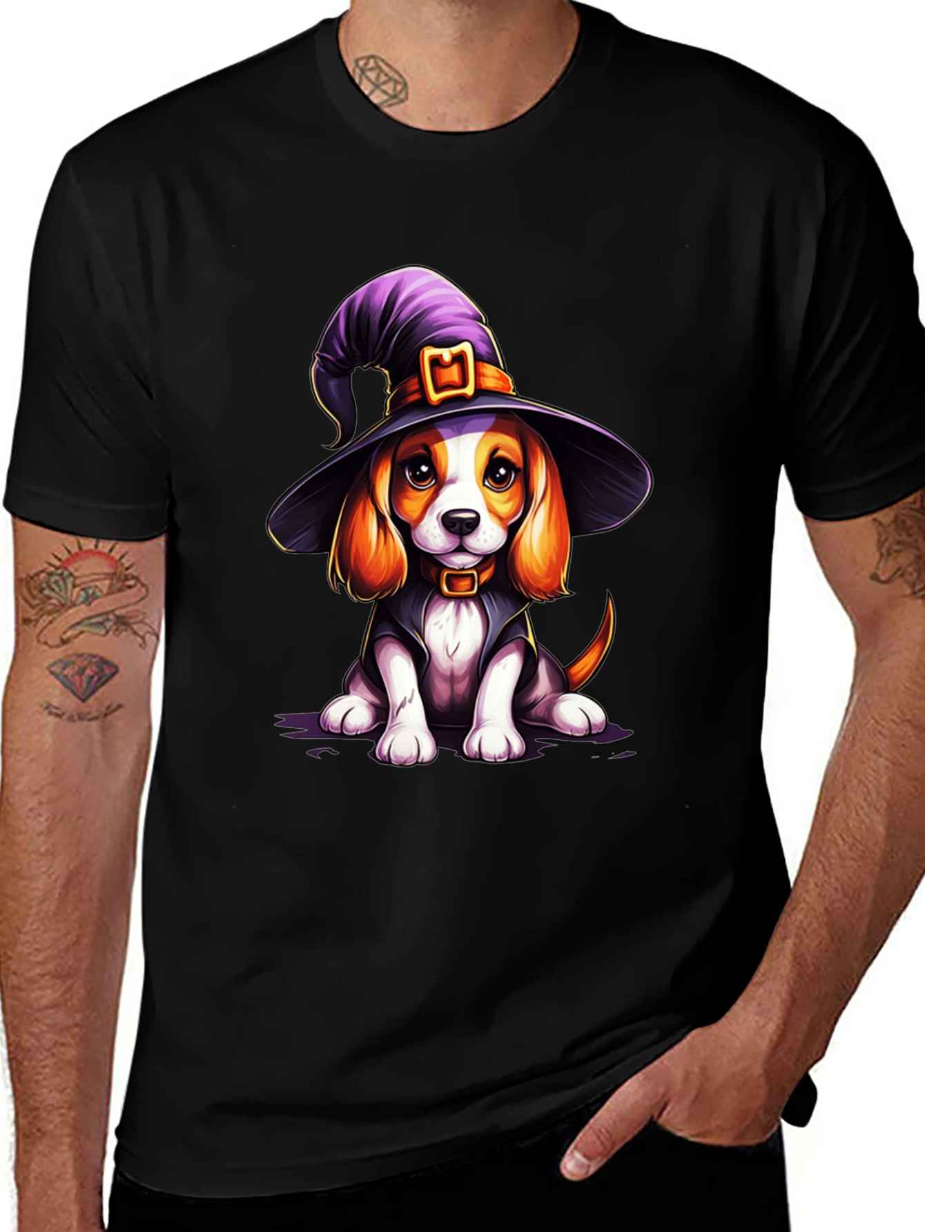 Witch Dog T-Shirt Halloween