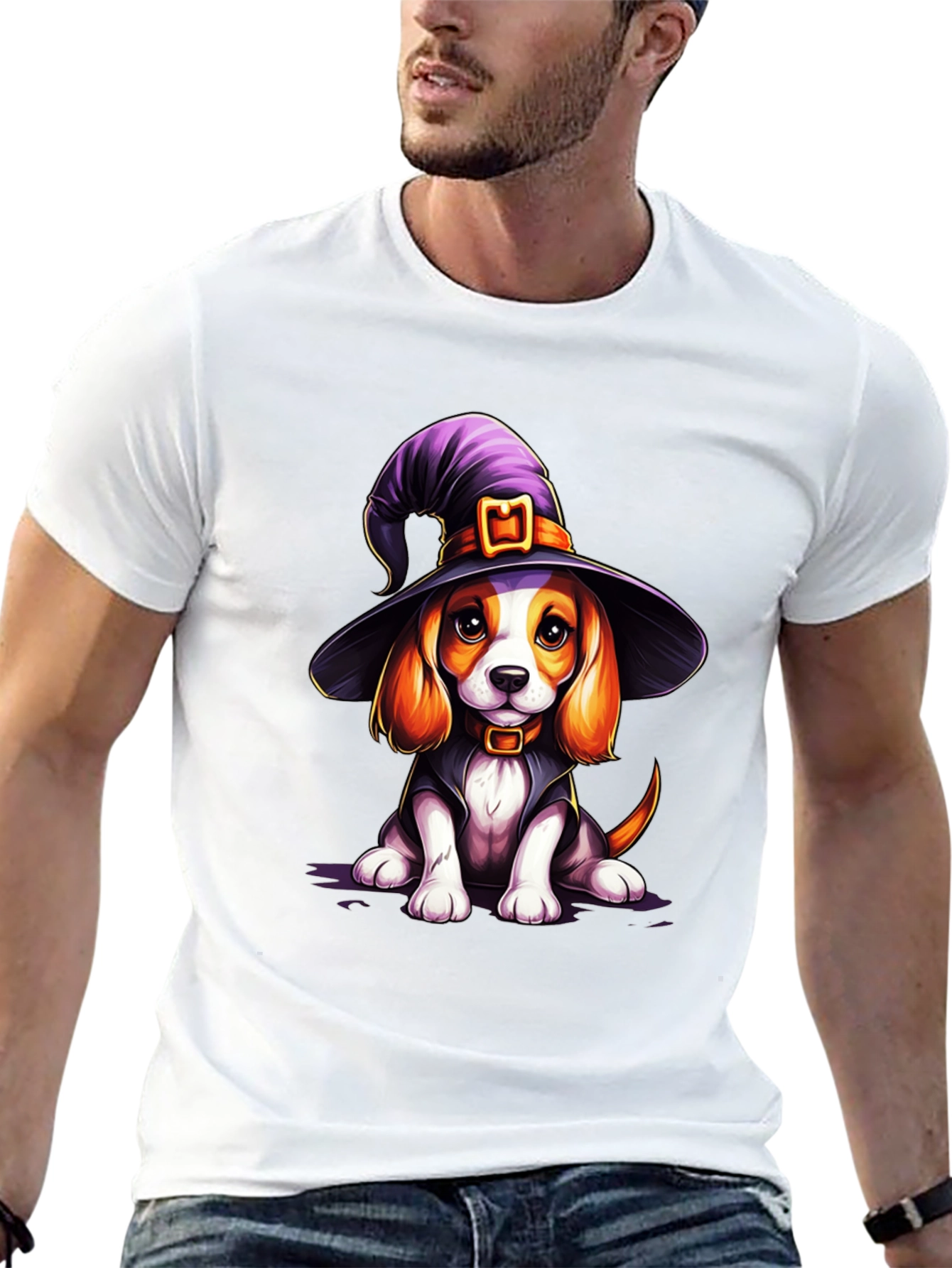 Witch Dog T-Shirt Halloween
