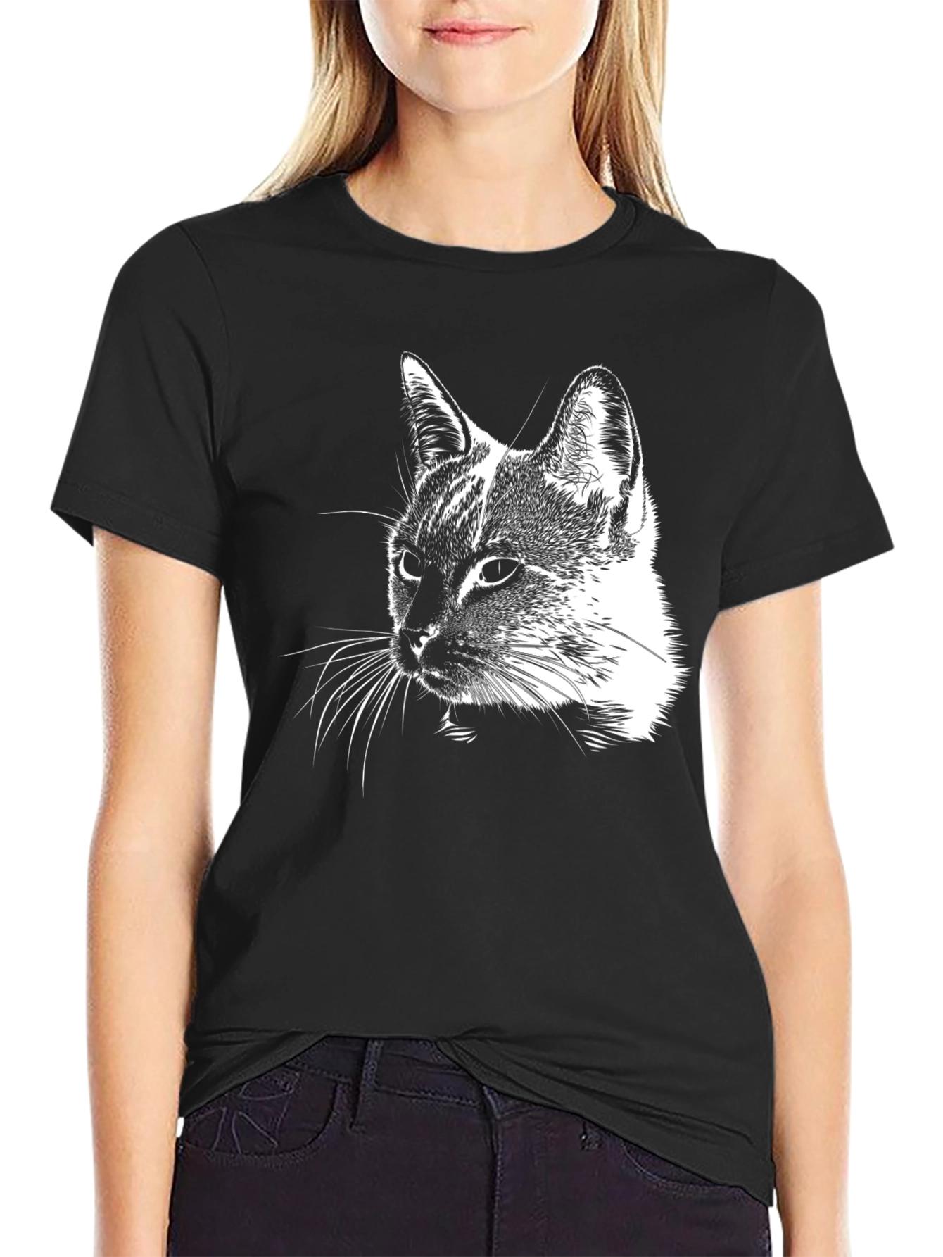 Cool Cat Graphic T-Shirt - Black Cotton Tee