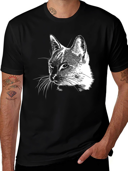 Cool Cat Graphic T-Shirt - Black Cotton Tee