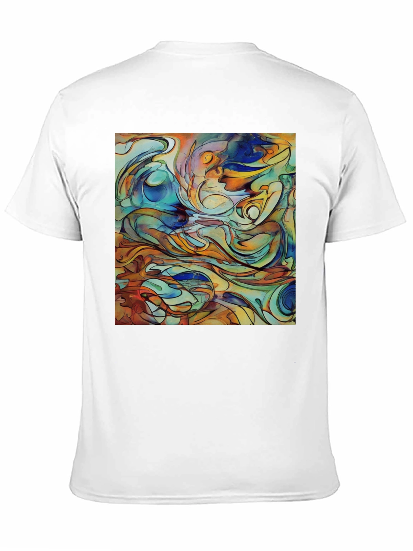 Abstract Art Print Black T-Shirt - Unique Design
