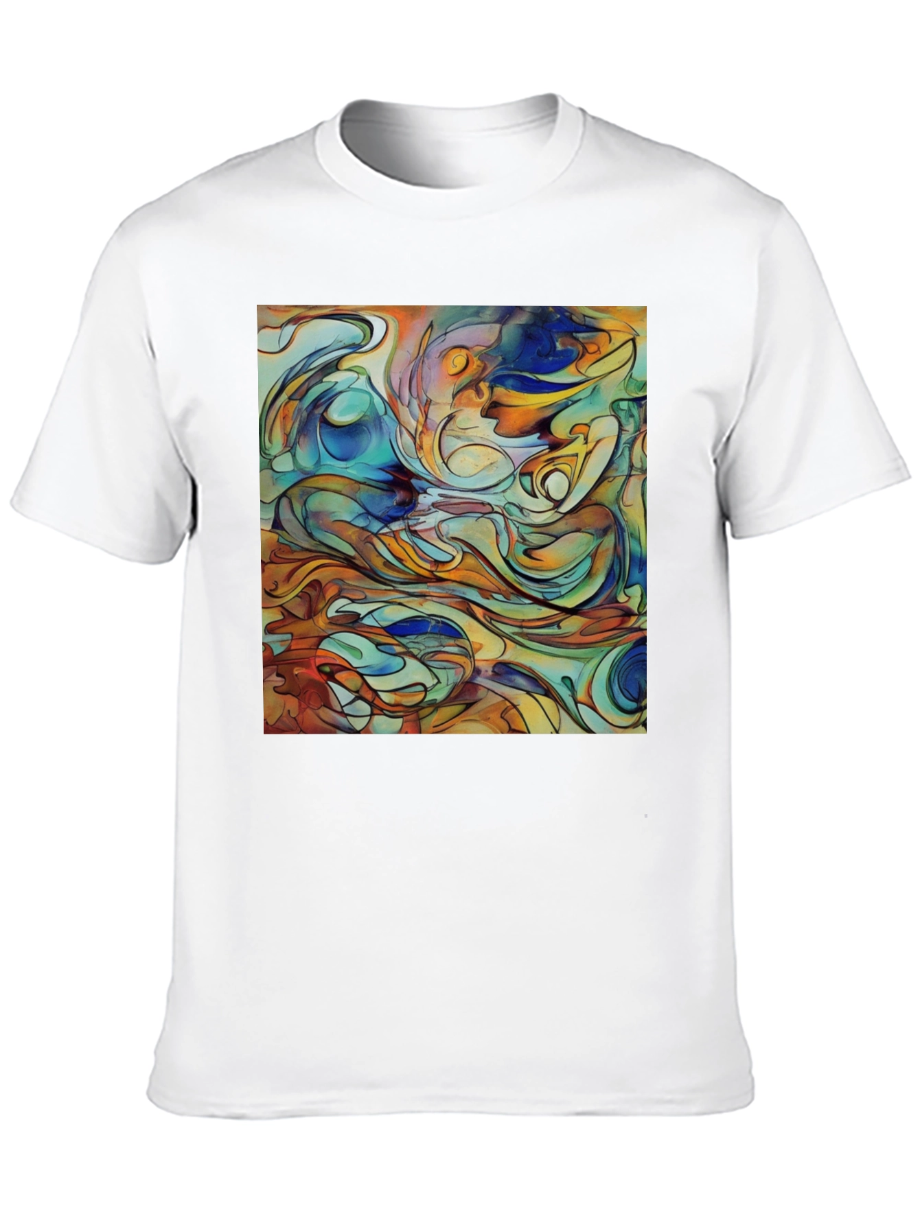 Abstract Art Print Black T-Shirt - Unique Design