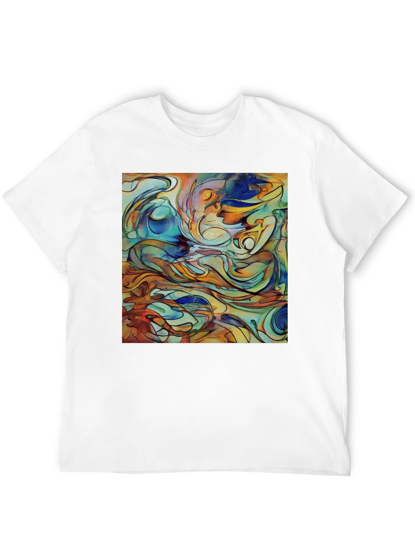 Abstract Art Print Black T-Shirt - Unique Design