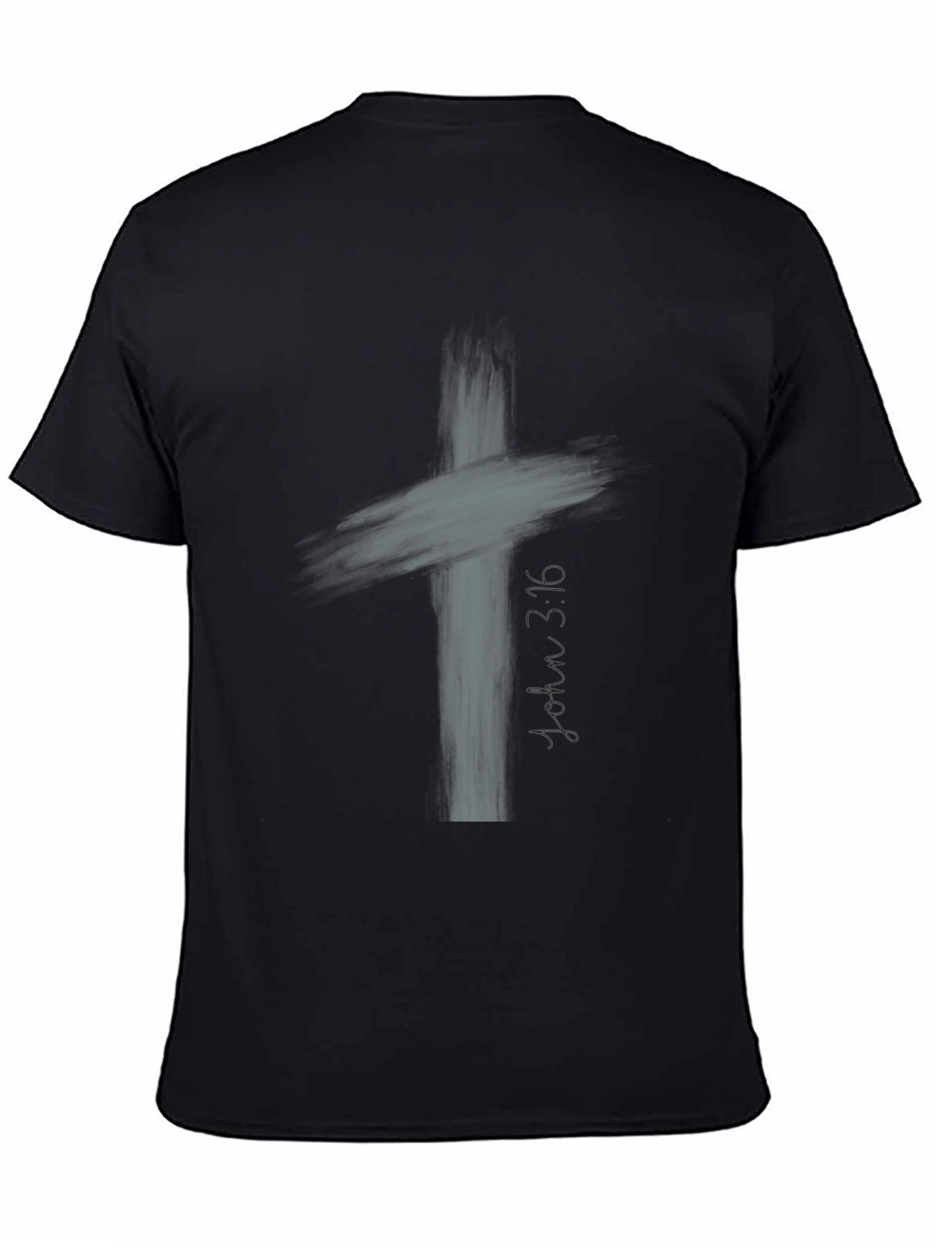 Abstract Cross Graphic Mens Black T-Shirt