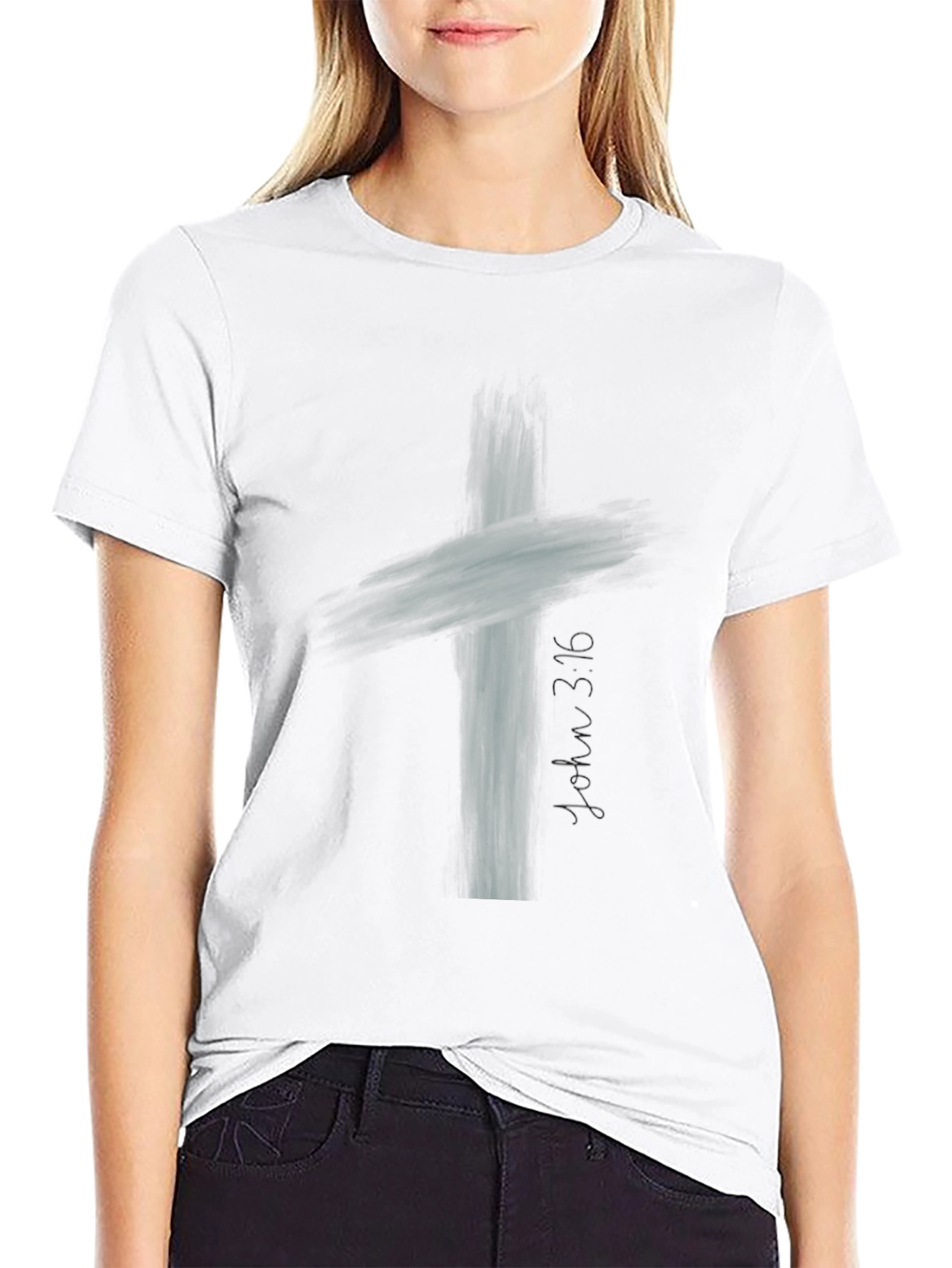 Abstract Cross Graphic Mens Black T-Shirt