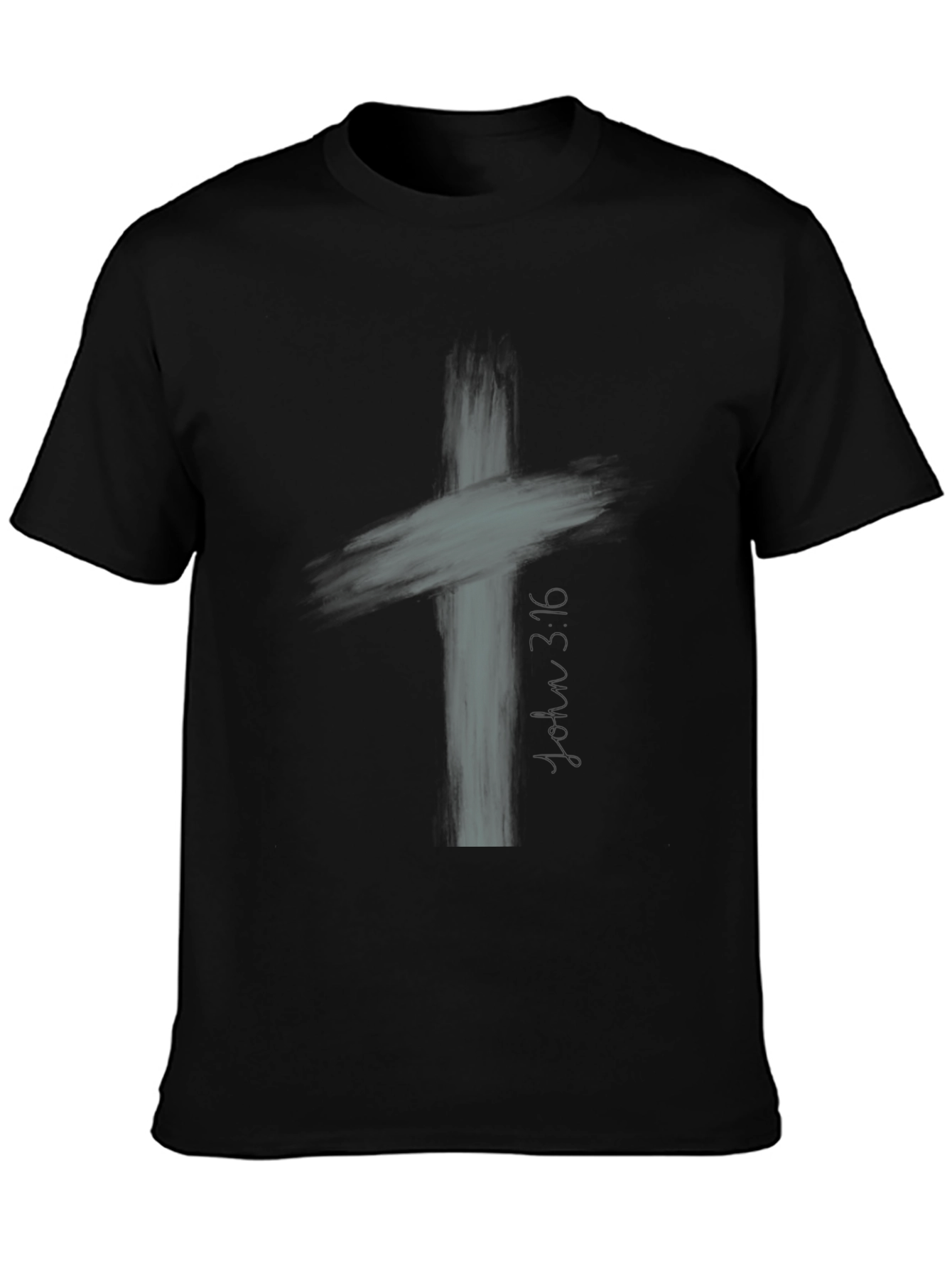 Abstract Cross Graphic Mens Black T-Shirt