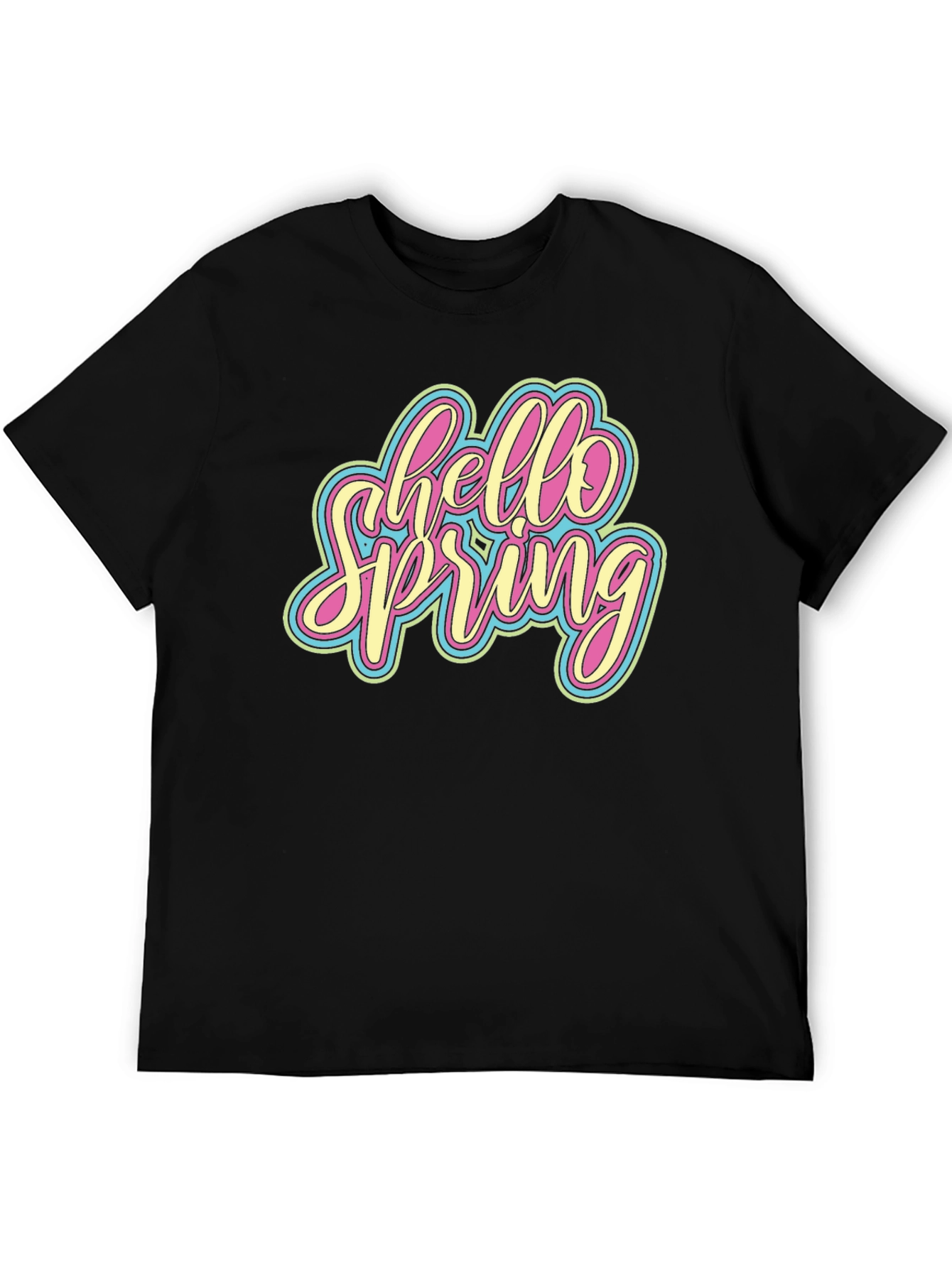 Hello Spring Graphic Tee - Black