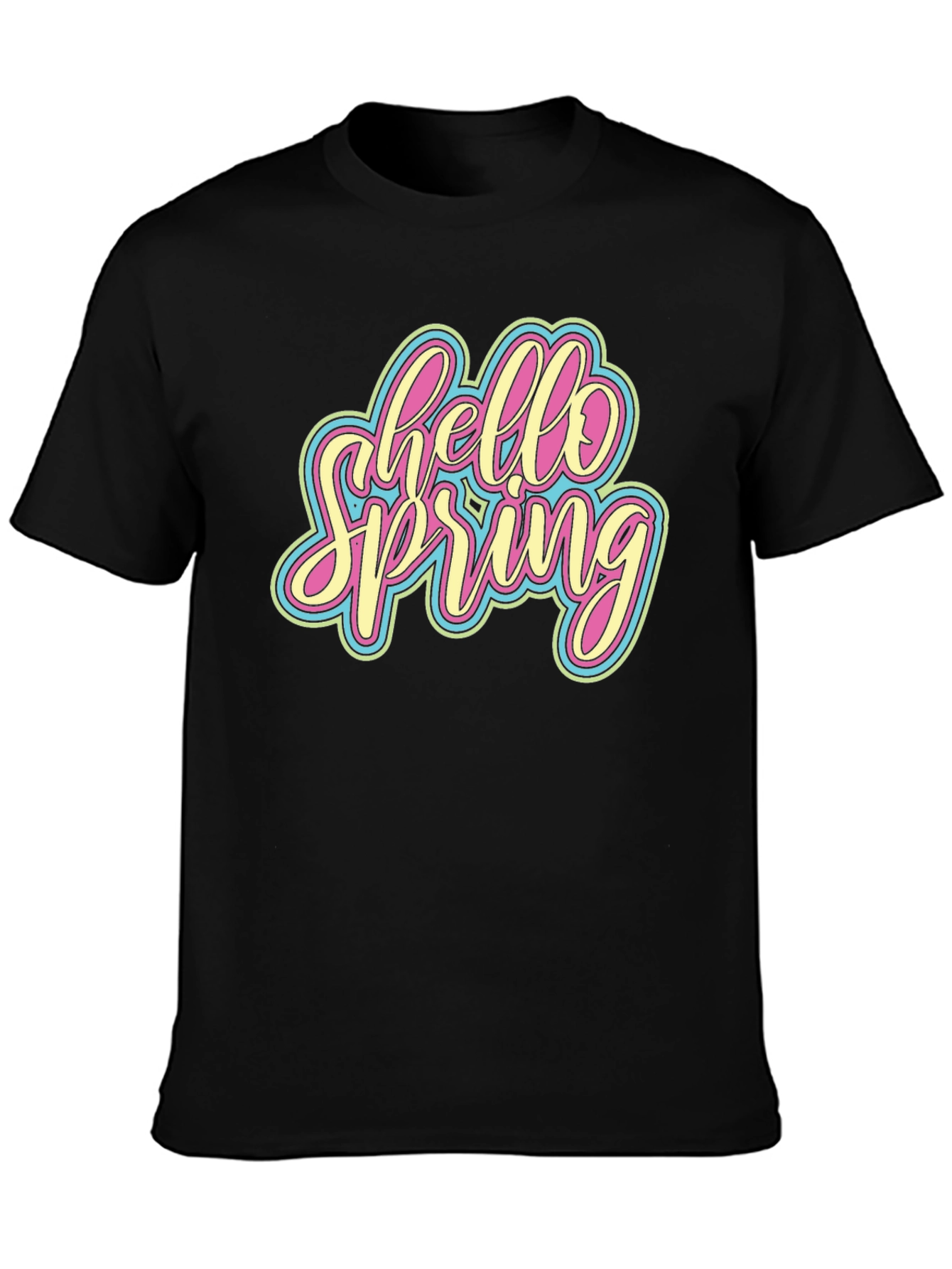 Hello Spring Graphic Tee - Black
