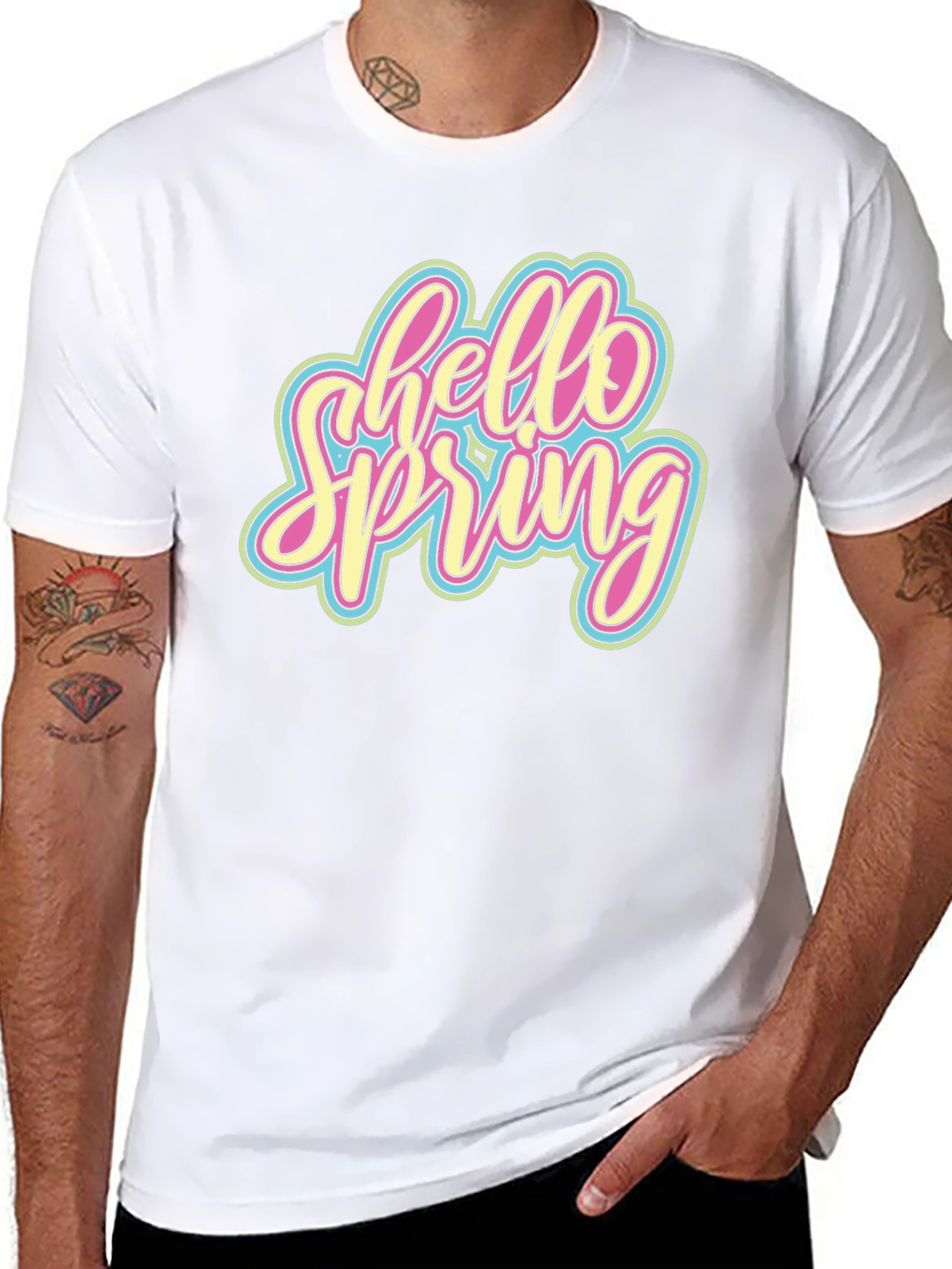 Hello Spring Graphic Tee - Black