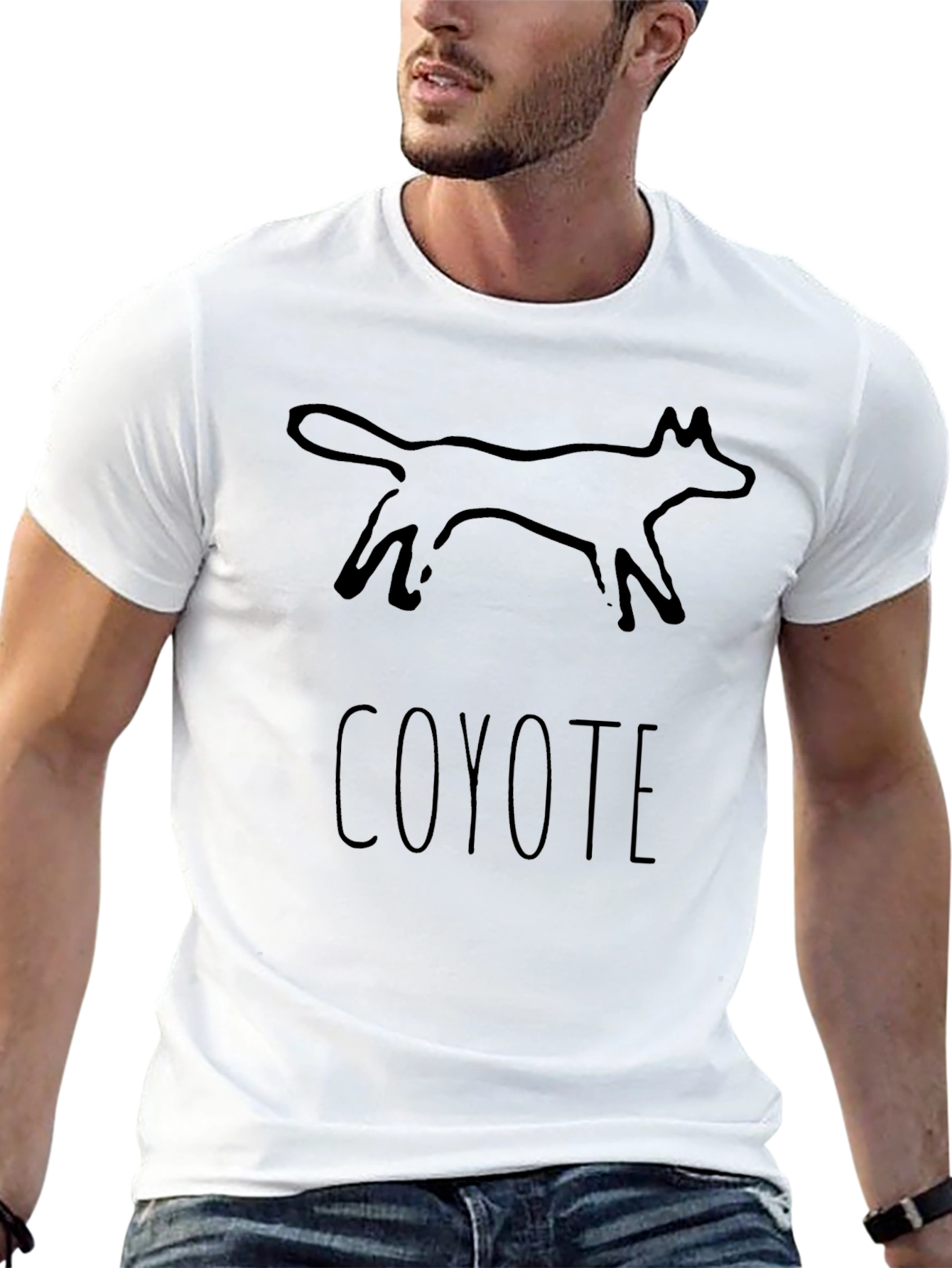 Coyote Graphic Tee - Native American Style Print