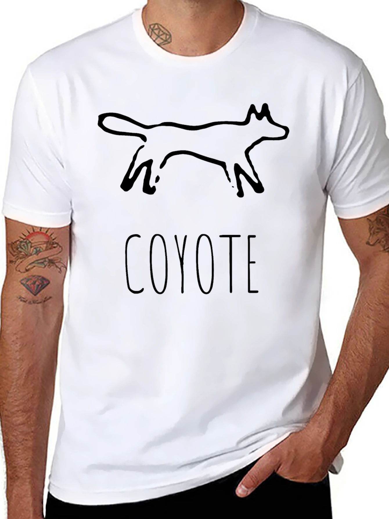 Coyote Graphic Tee - Native American Style Print
